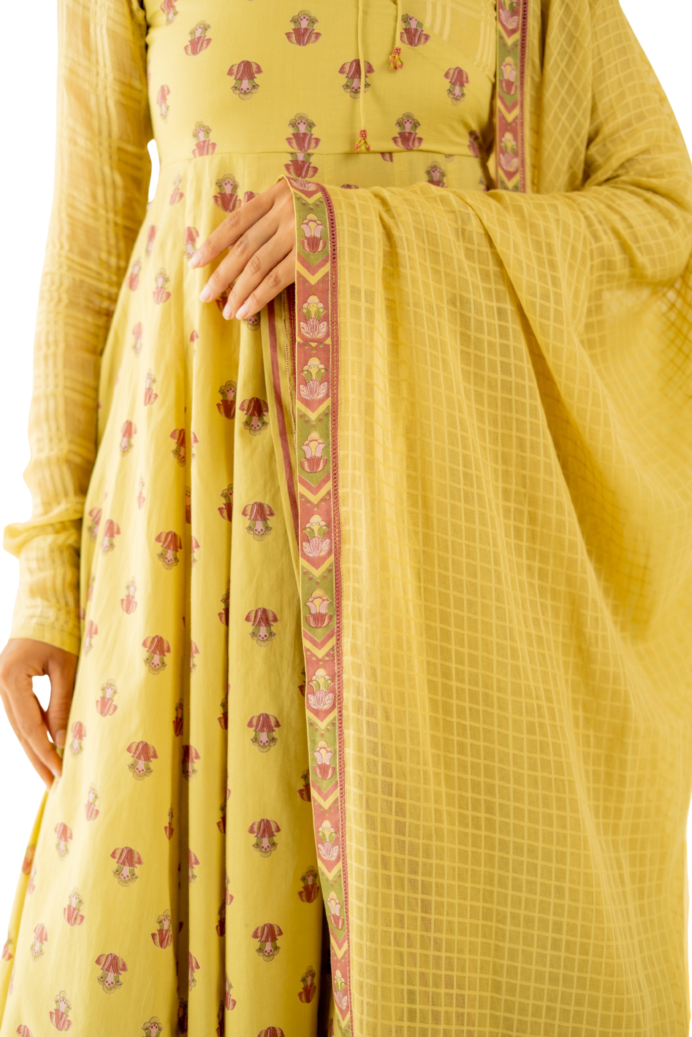 WARM OLIVE MRIDUL ANARKALI SET OF 3 - RTS