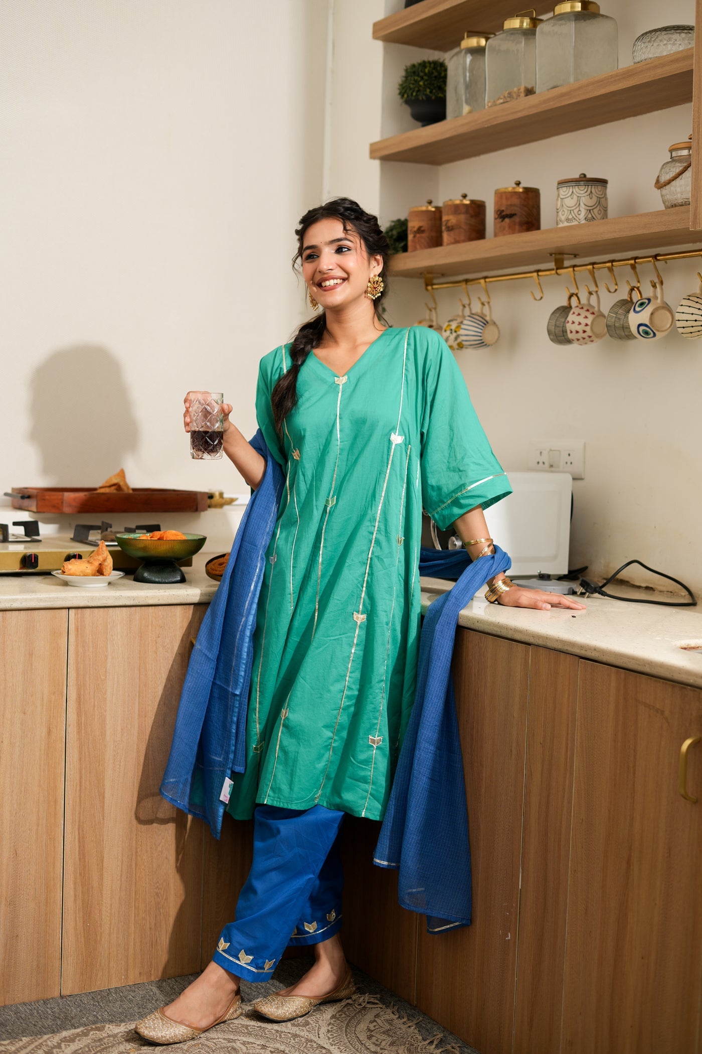 TEAL GULNAAR KURTA SET OF 4