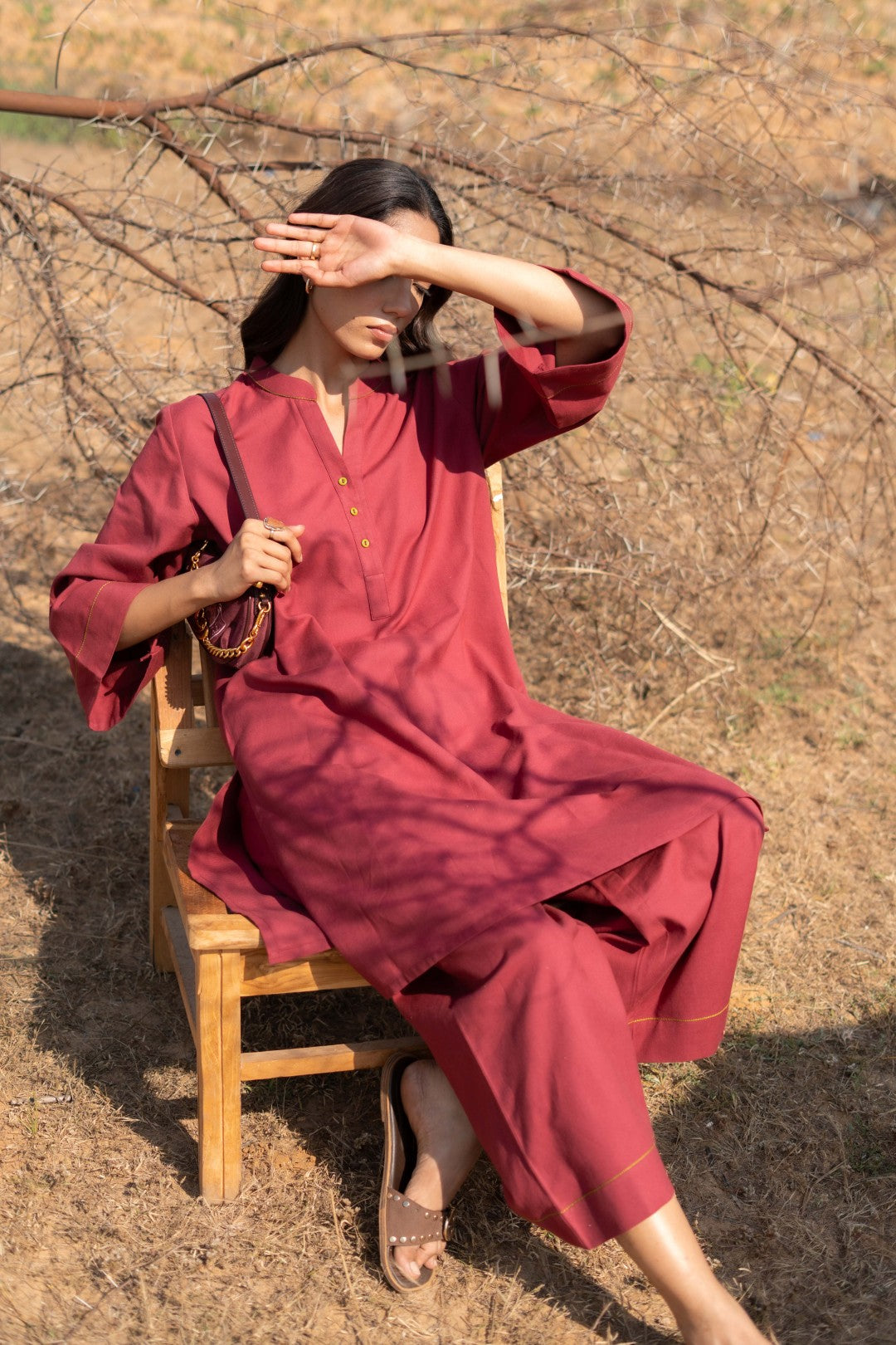 MAROON KYRO KURTA SET OF 2