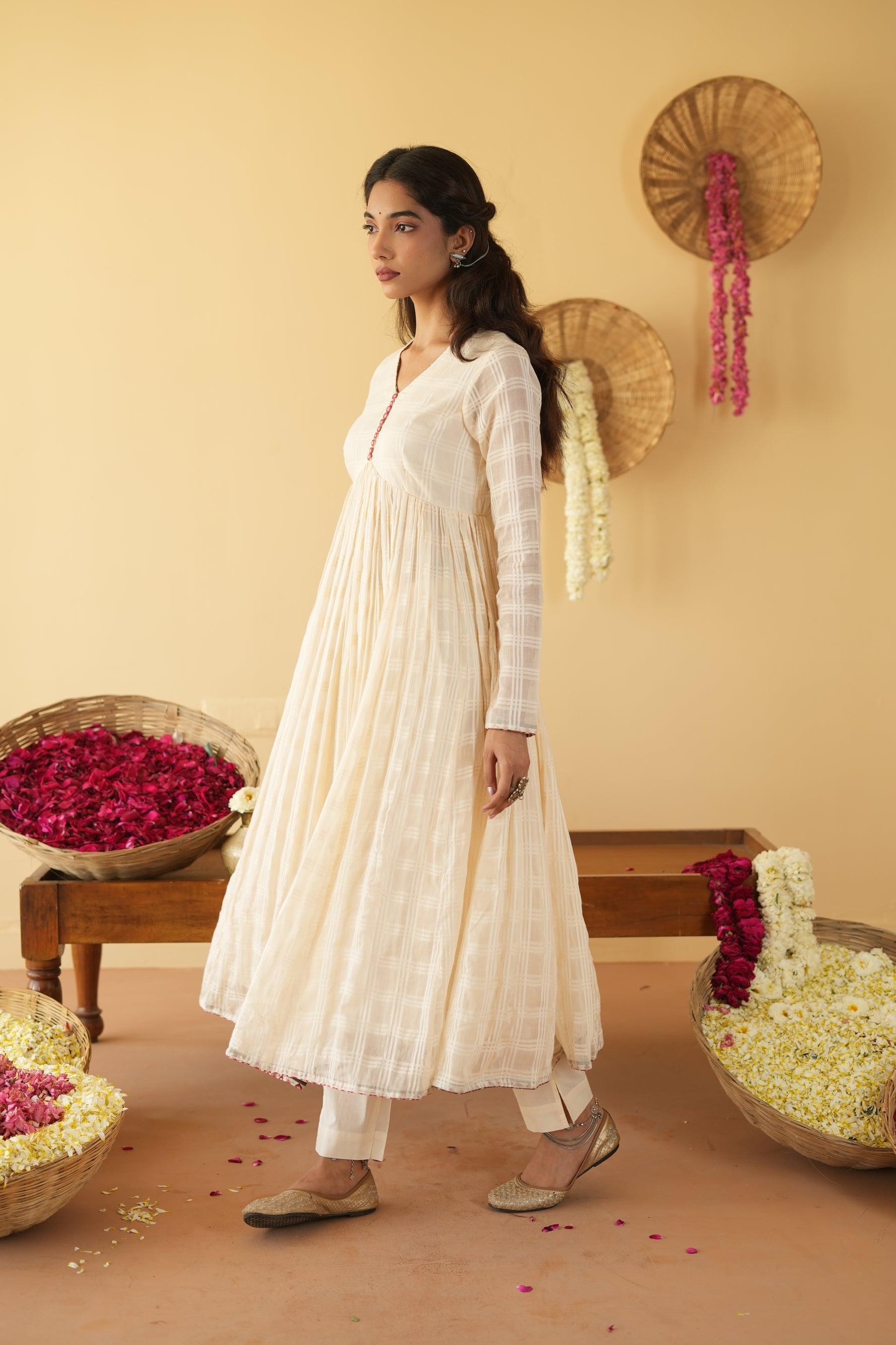 OFF WHITE KAVYA ANARKALI SET OF 3