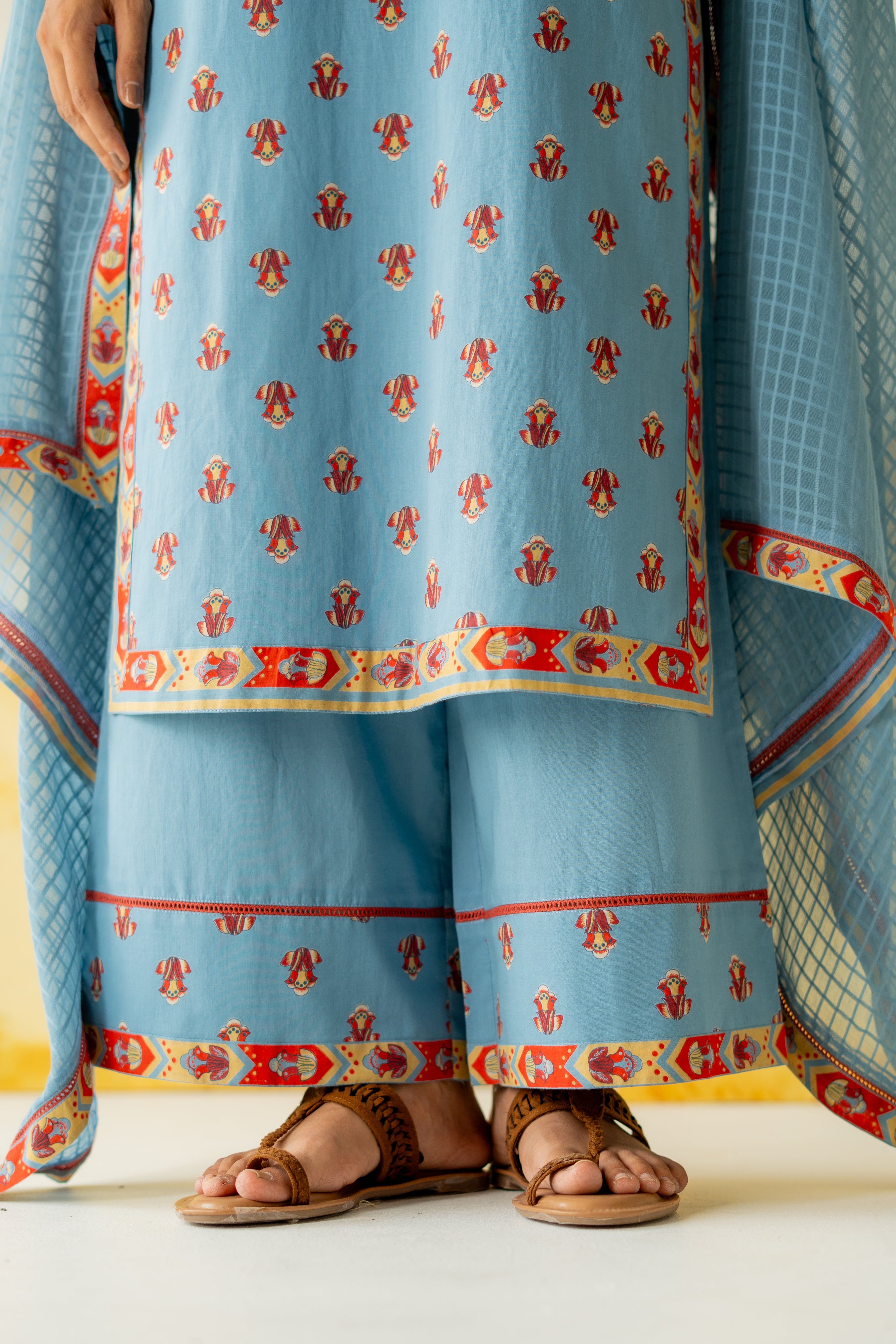 HERITAGE BLUE MRITTIKA KURTA SET OF 3