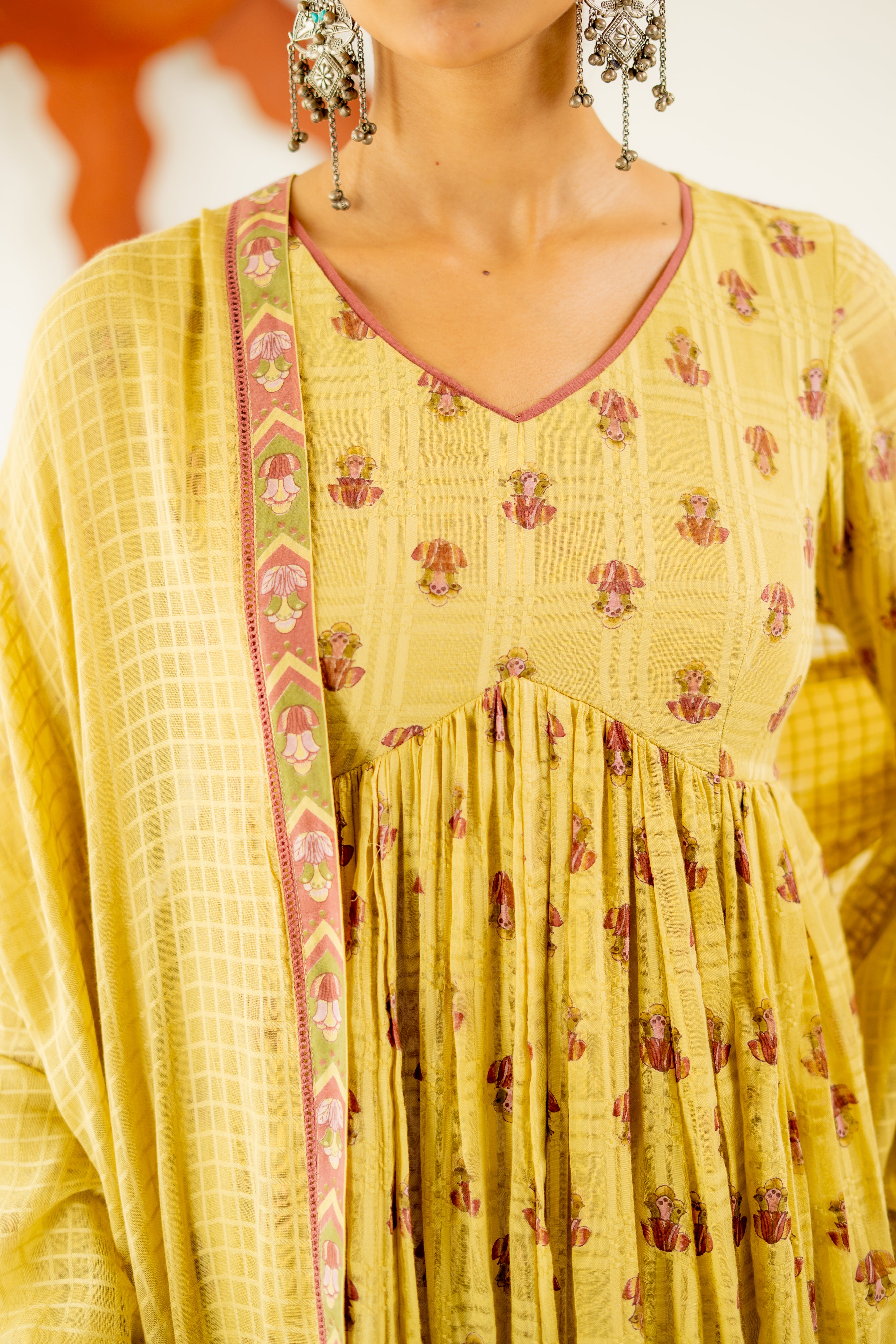 WARM OLIVE BOOND ANARKALI SET OF 3