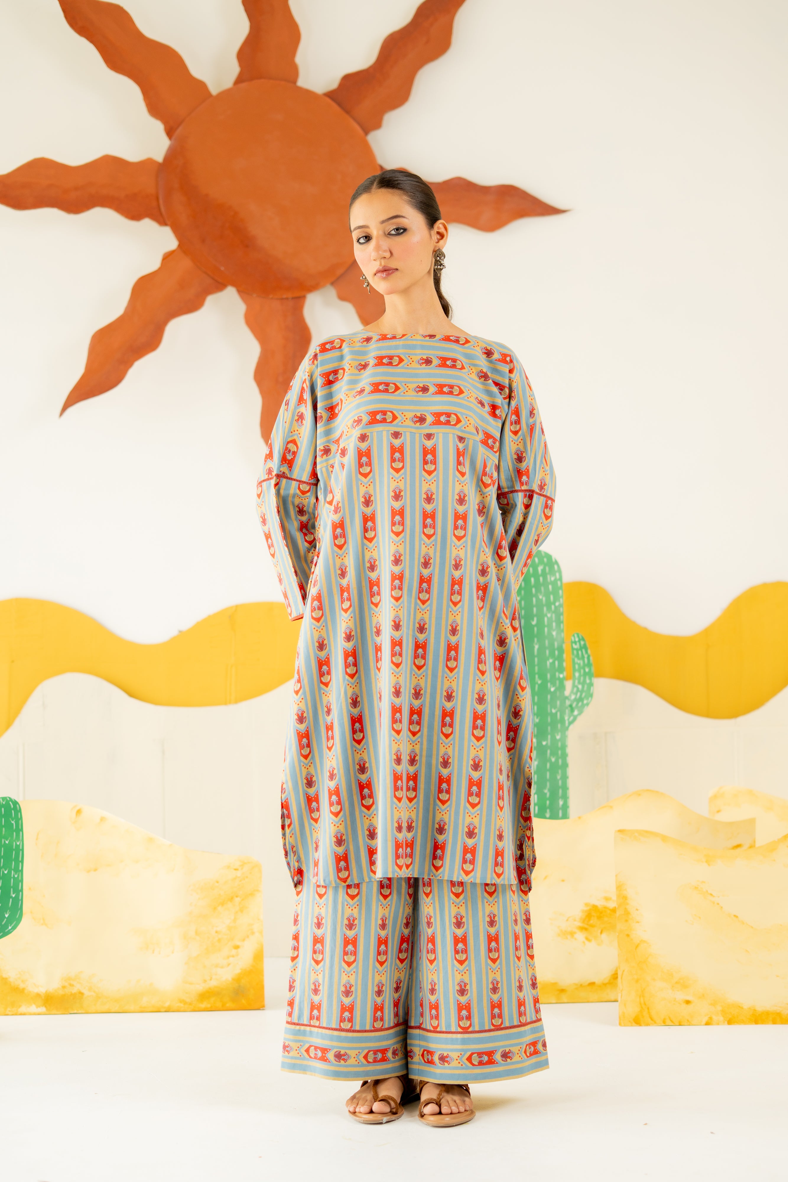 HERITAGE BLUE NAZAKAT CO-ORD SET OF 2