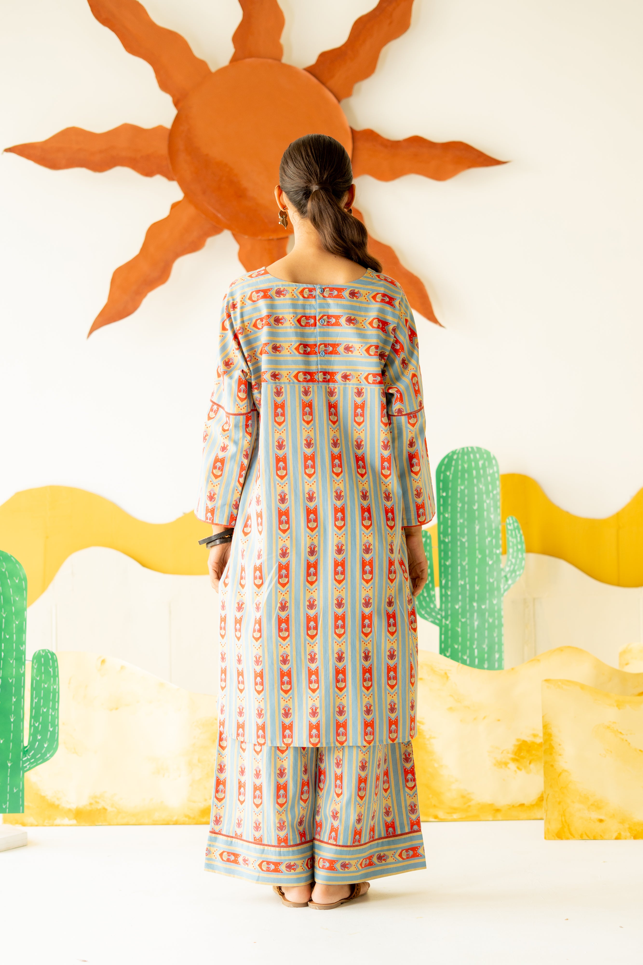 HERITAGE BLUE NAZAKAT CO-ORD SET OF 2