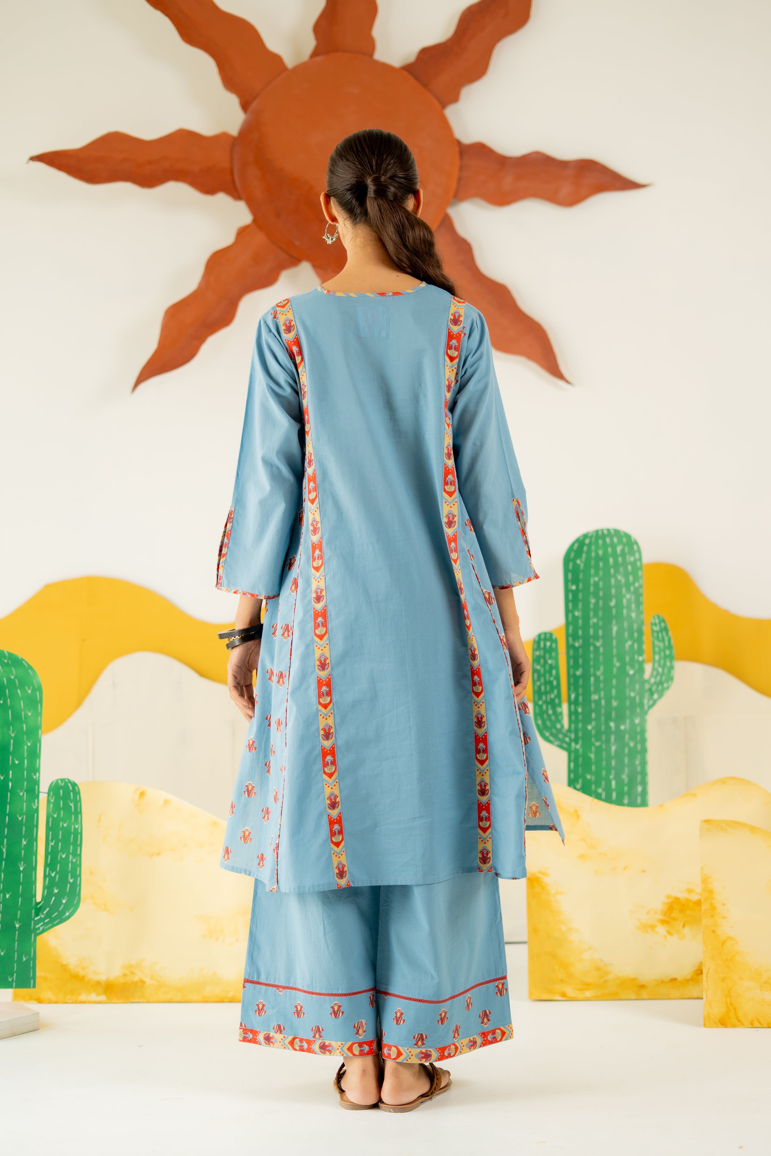 HERITAGE BLUE VARSHA CO-ORD SET OF 2