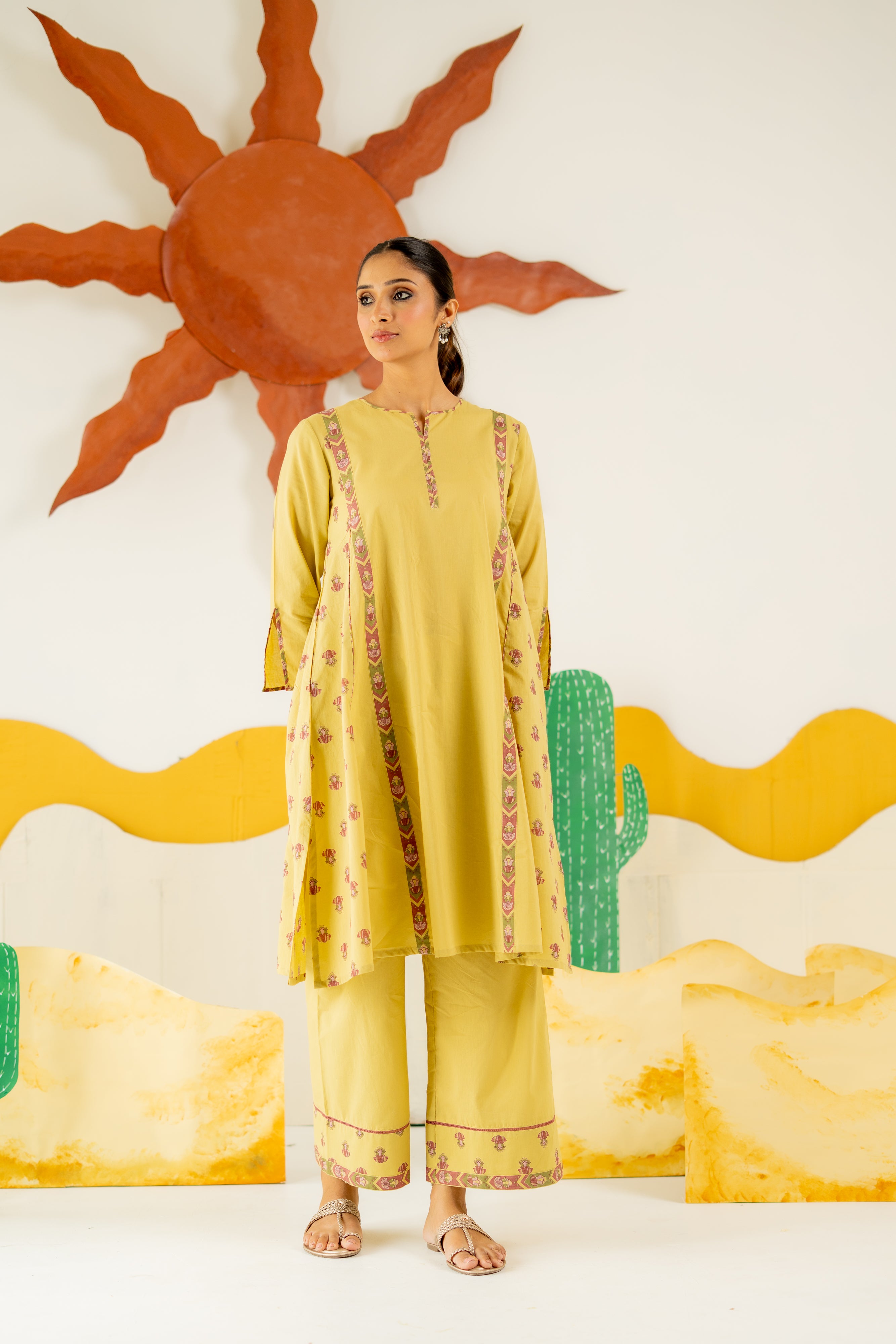 WARM OLIVE VARSHA CO-ORD SET OF 2