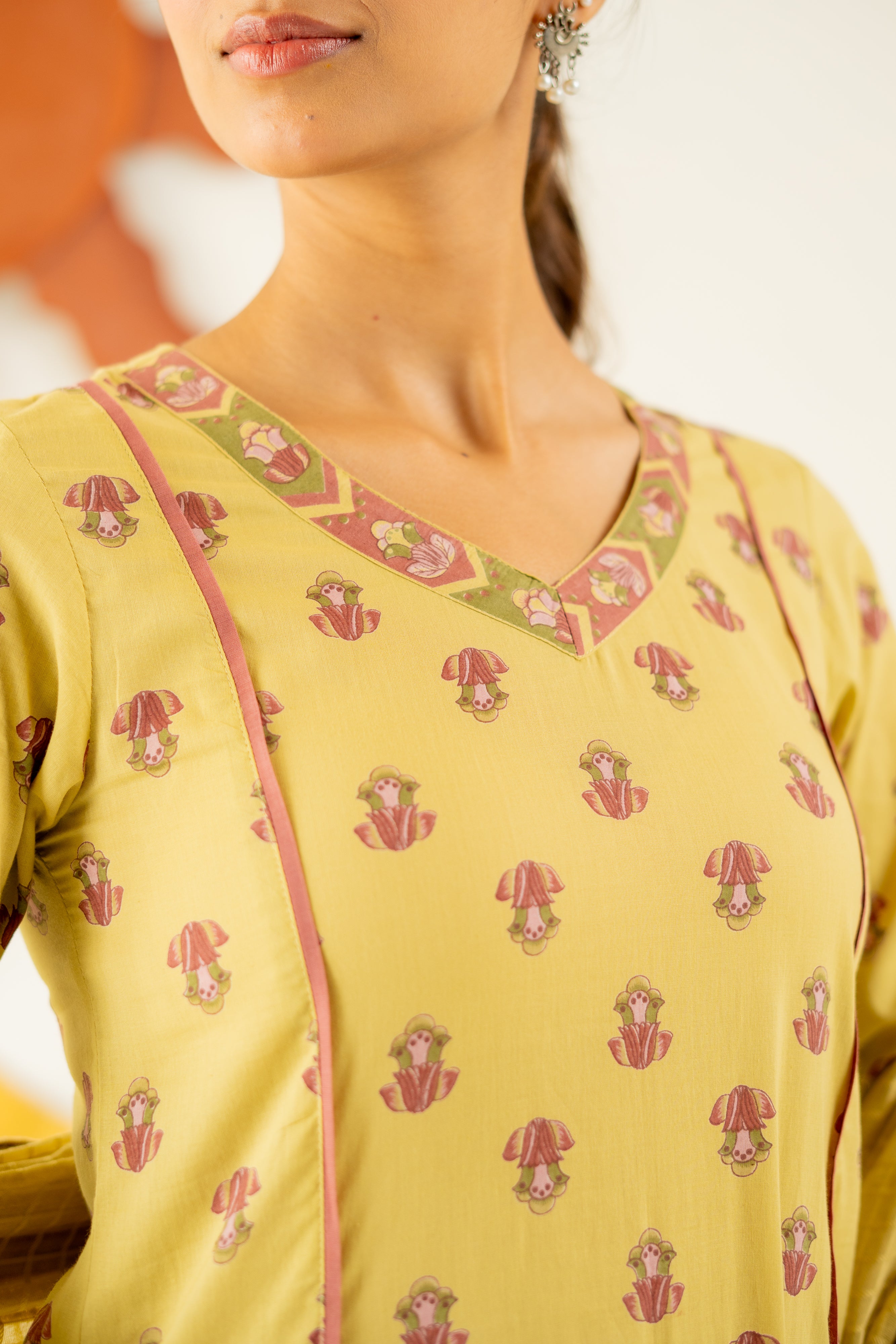 WARM OLIVE NEERJARA KURTA SET OF 3