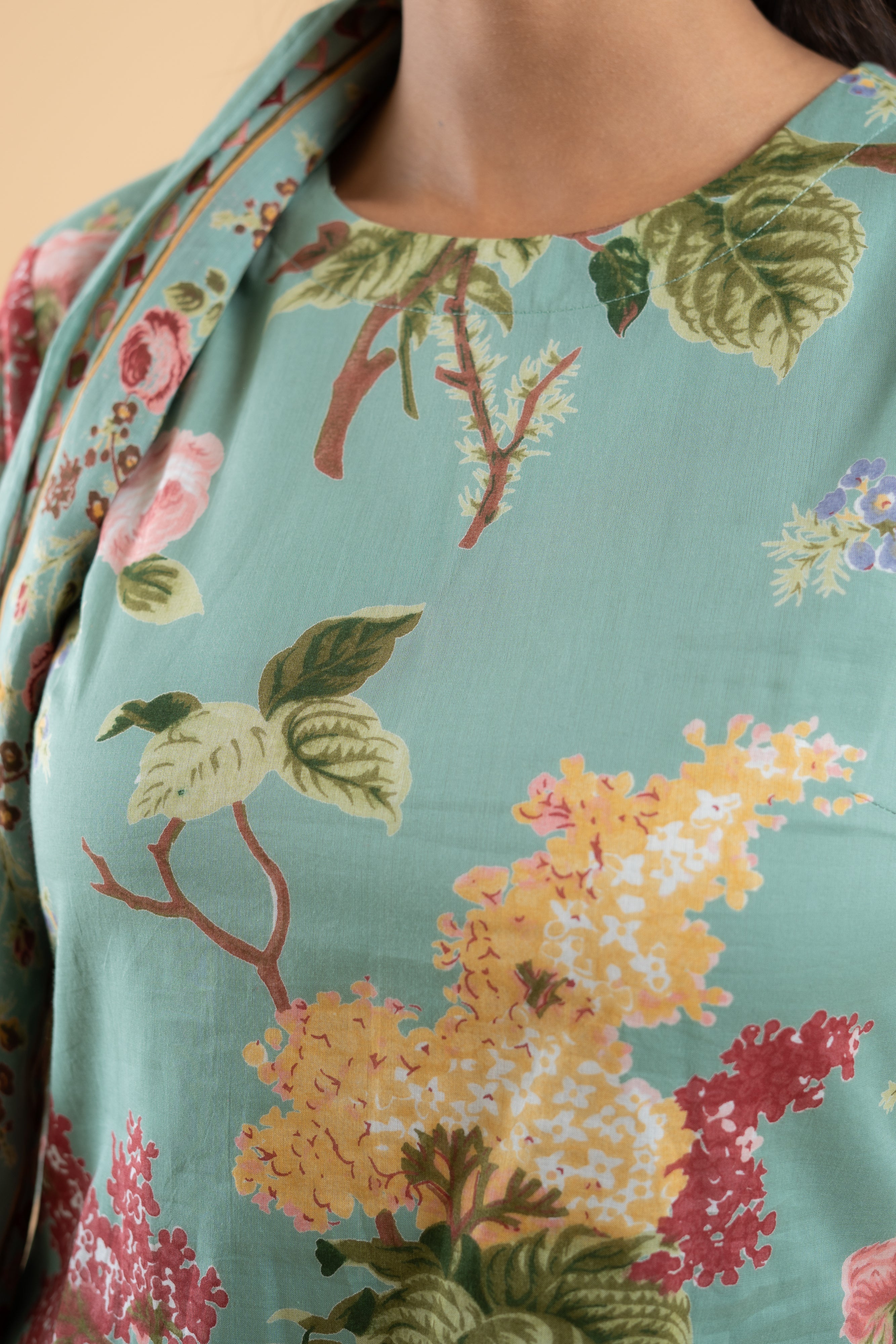 SAGE GREEN PUSHP KURTA SET OF 3