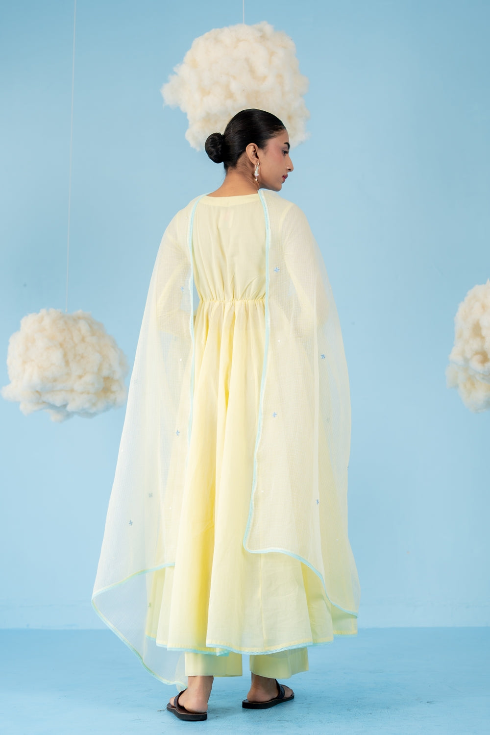 BUTTER YELLOW MANGO ANARKALI SET OF 3