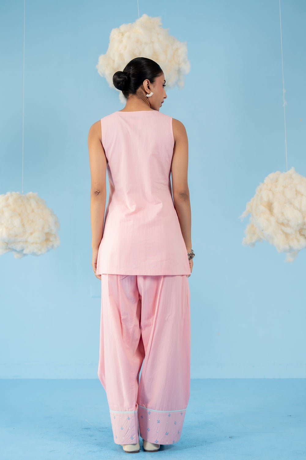 BABY PINK CHERRY FARSI SALWAR SET OF 3