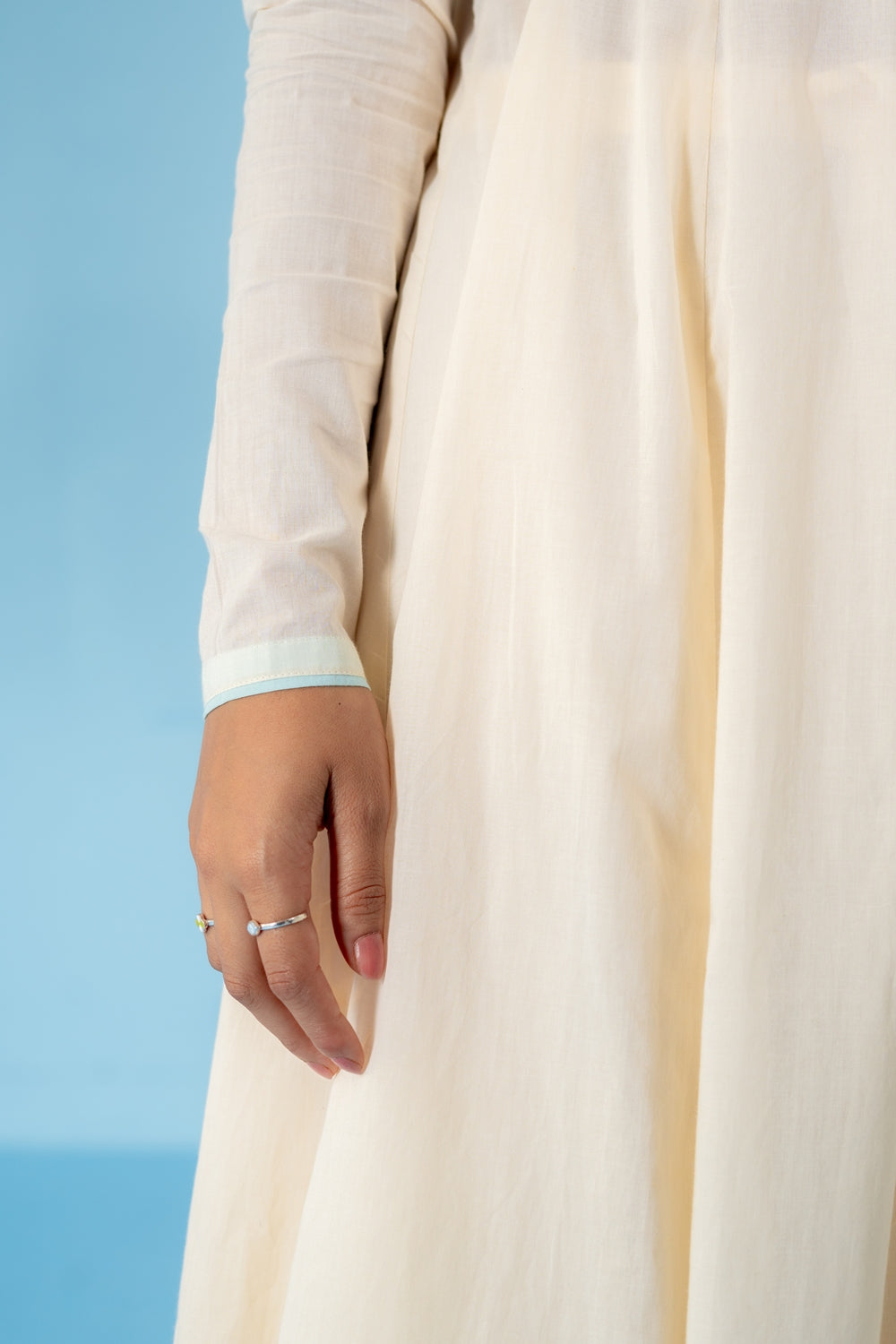 OFF-WHITE ALMOMD MILK ANARKALI SET OF 3
