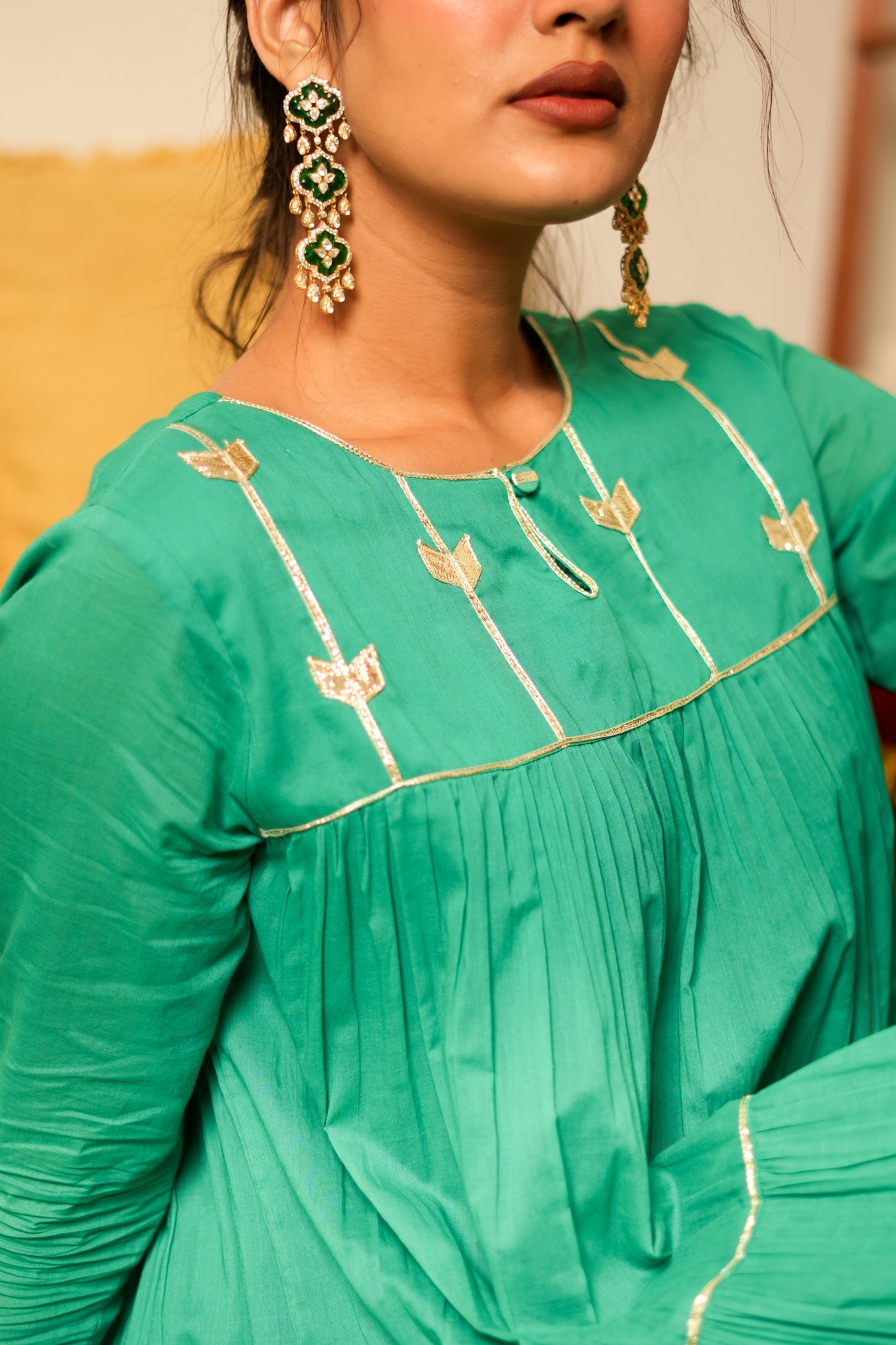 TEAL TIERED KUTRA SET OF 2