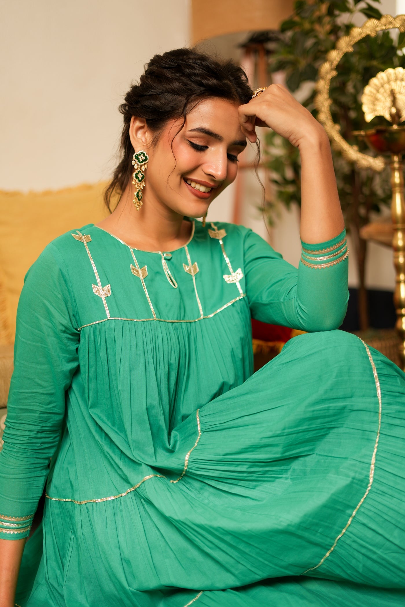 TEAL TIERED KUTRA SET OF 2