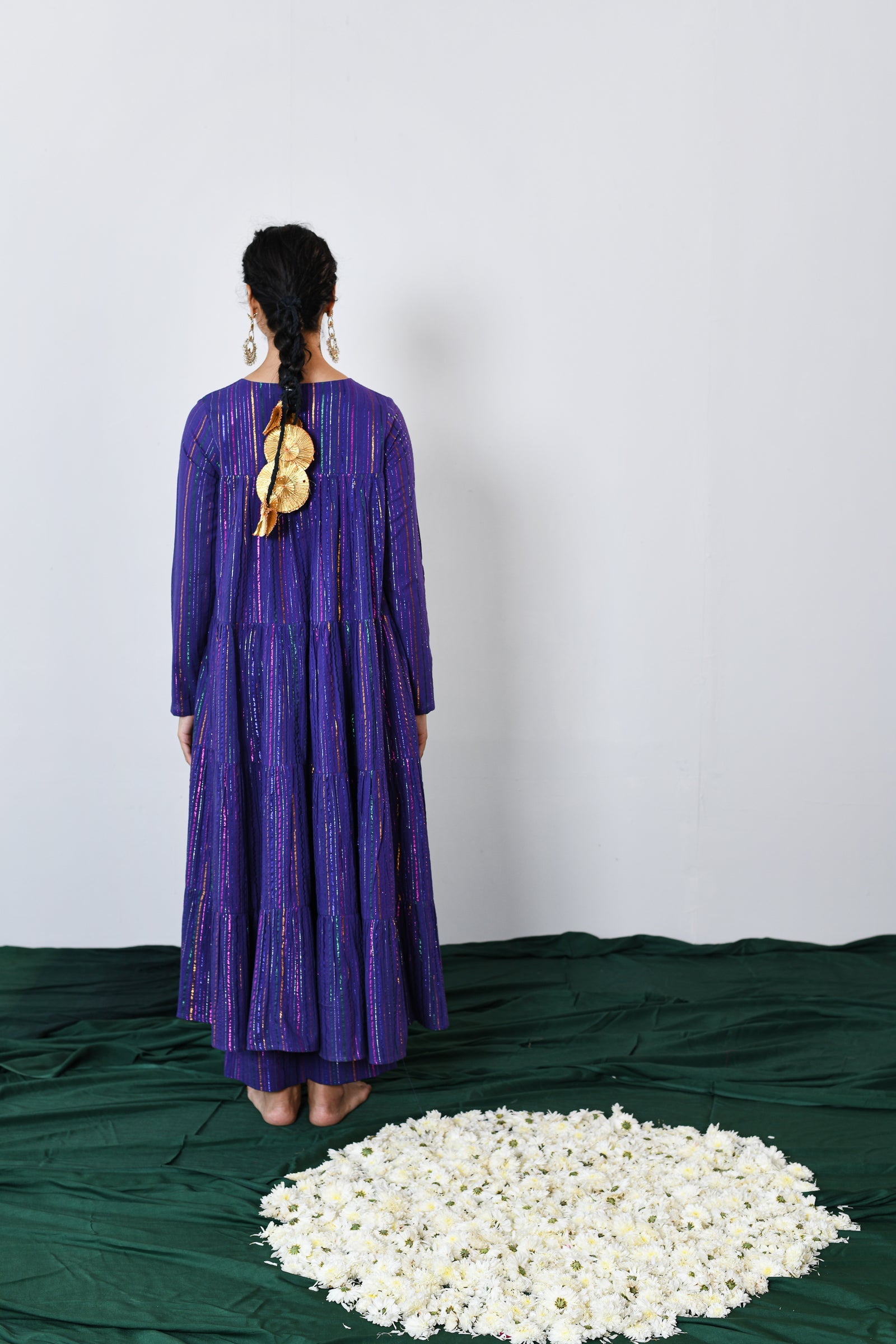 Phuljhari Purple multicolor zari Lurex with pants (RTS)