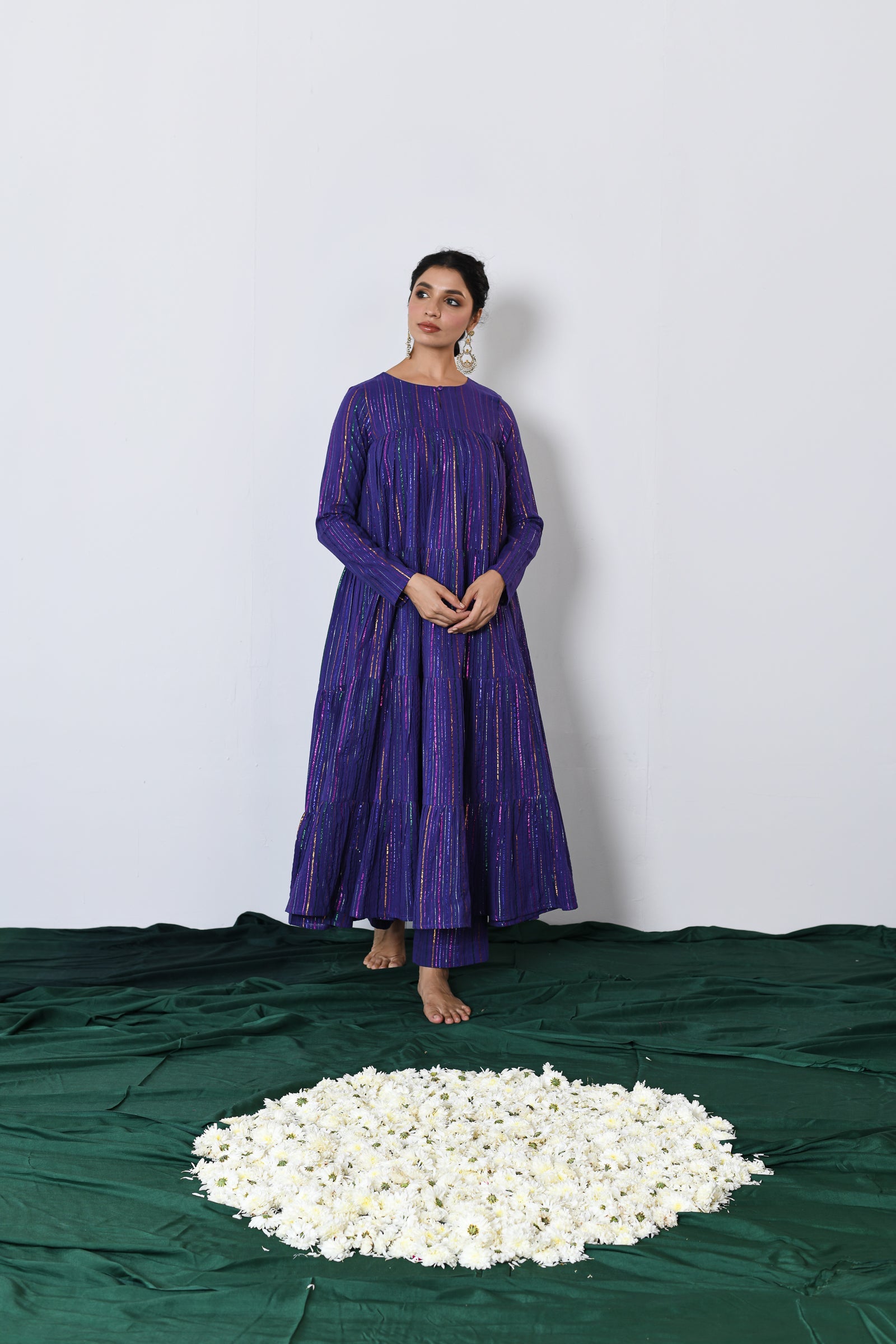 Phuljhari Purple multicolor zari Lurex with pants (RTS)