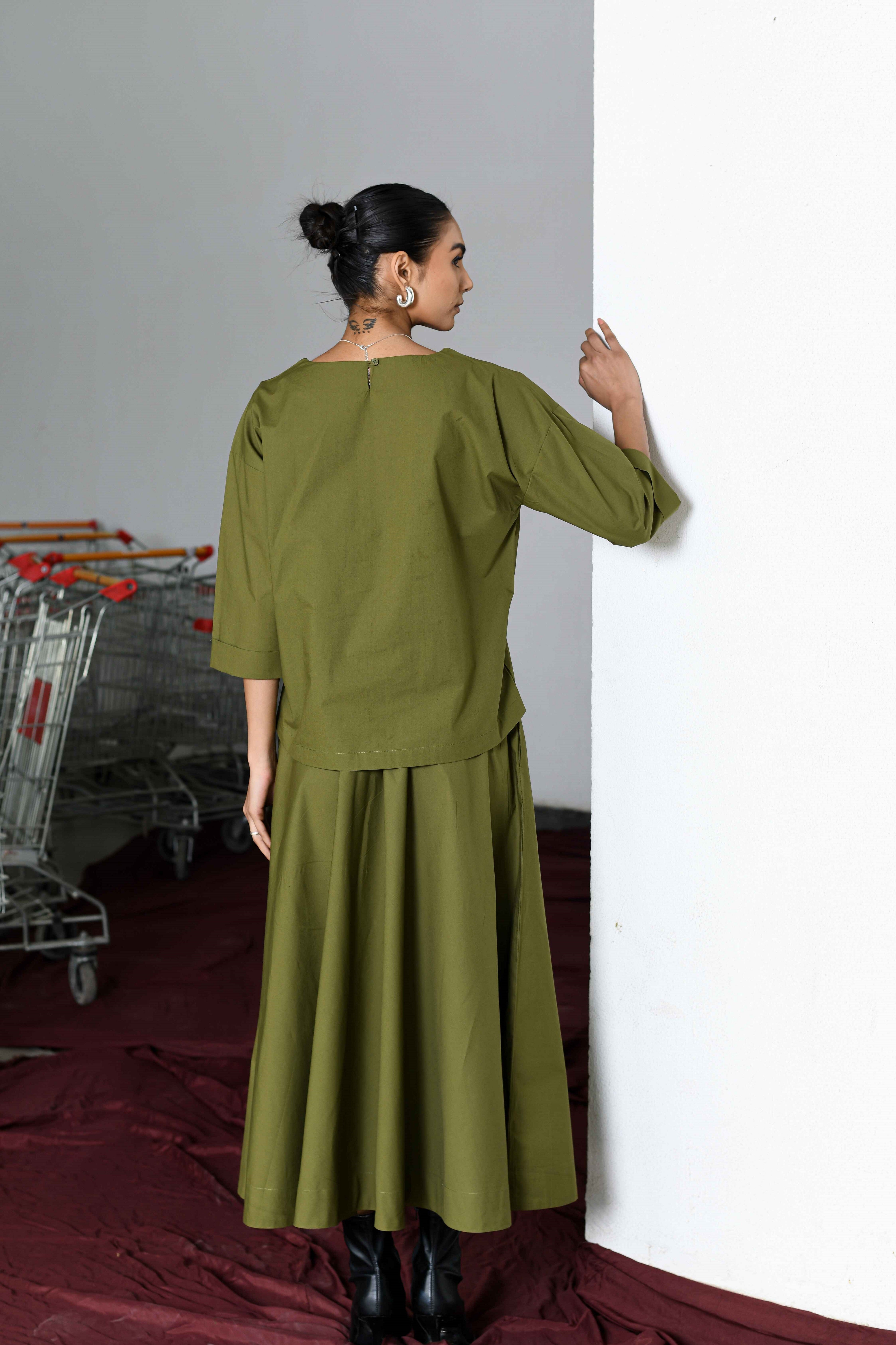 OLIVE A-LINE SKIRT