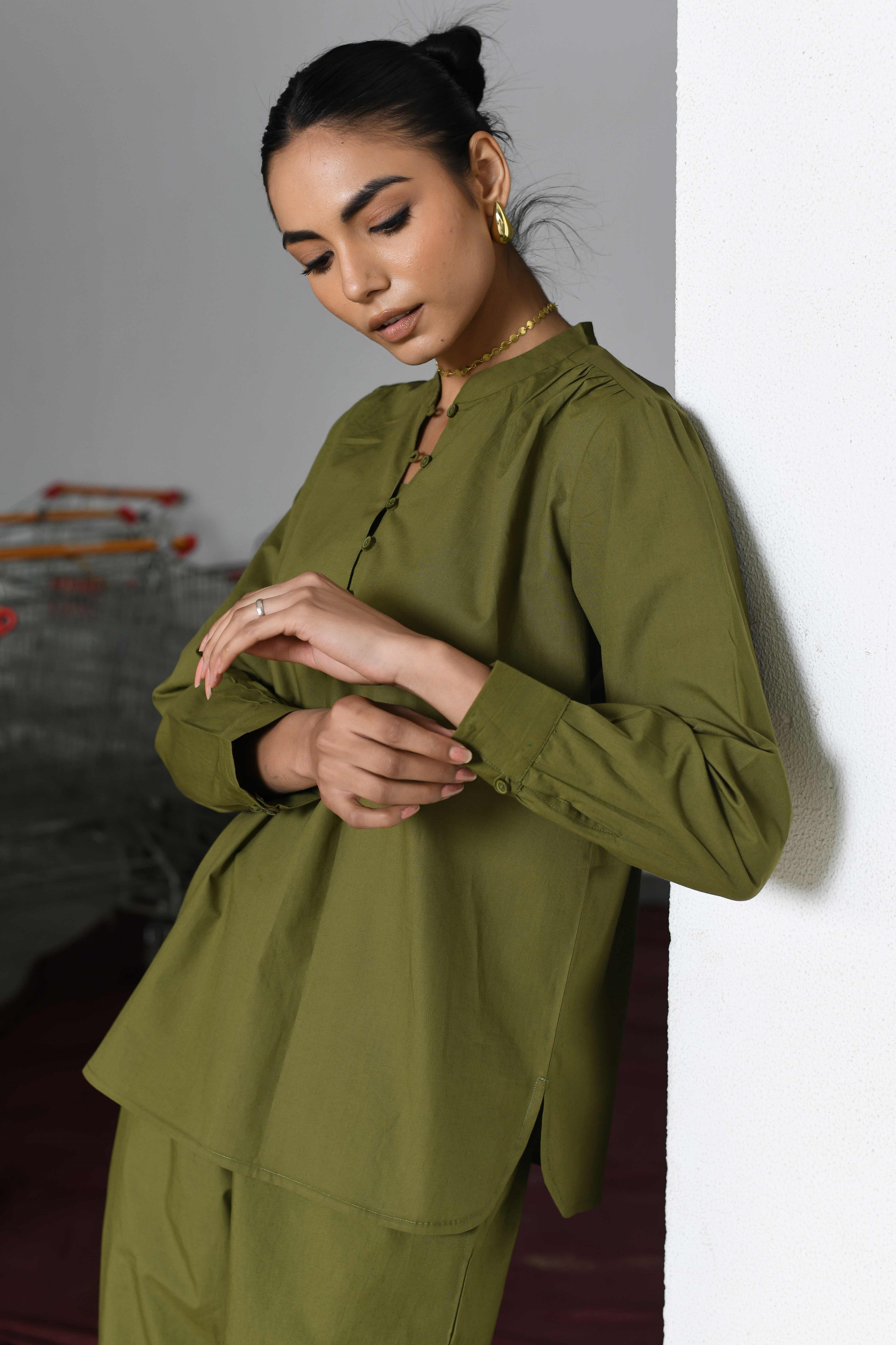 OLIVE CLASSIC CO-ORD SET