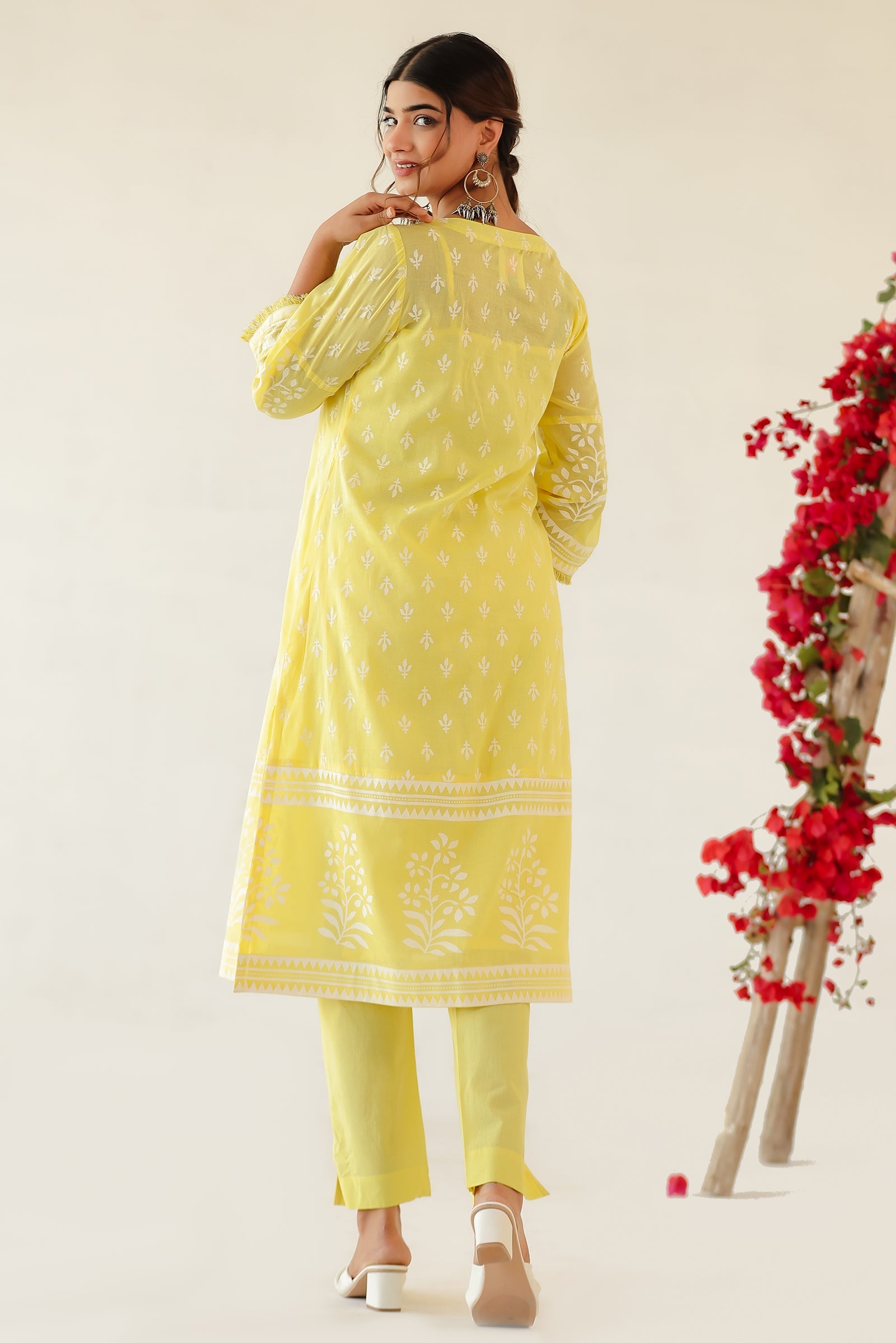 JENI YELLOW MULMUL A LINE SET