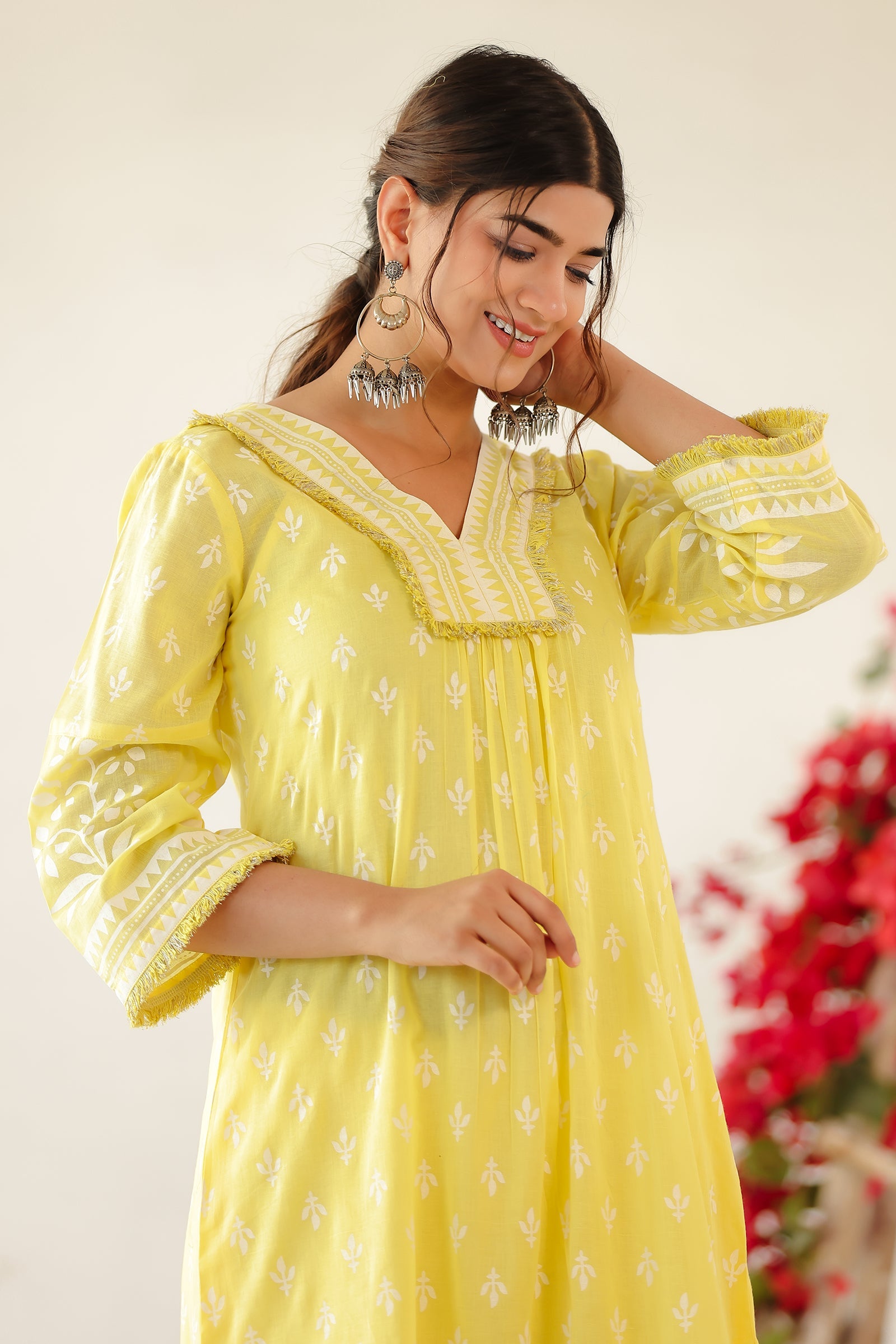 JENI YELLOW MULMUL A LINE SET