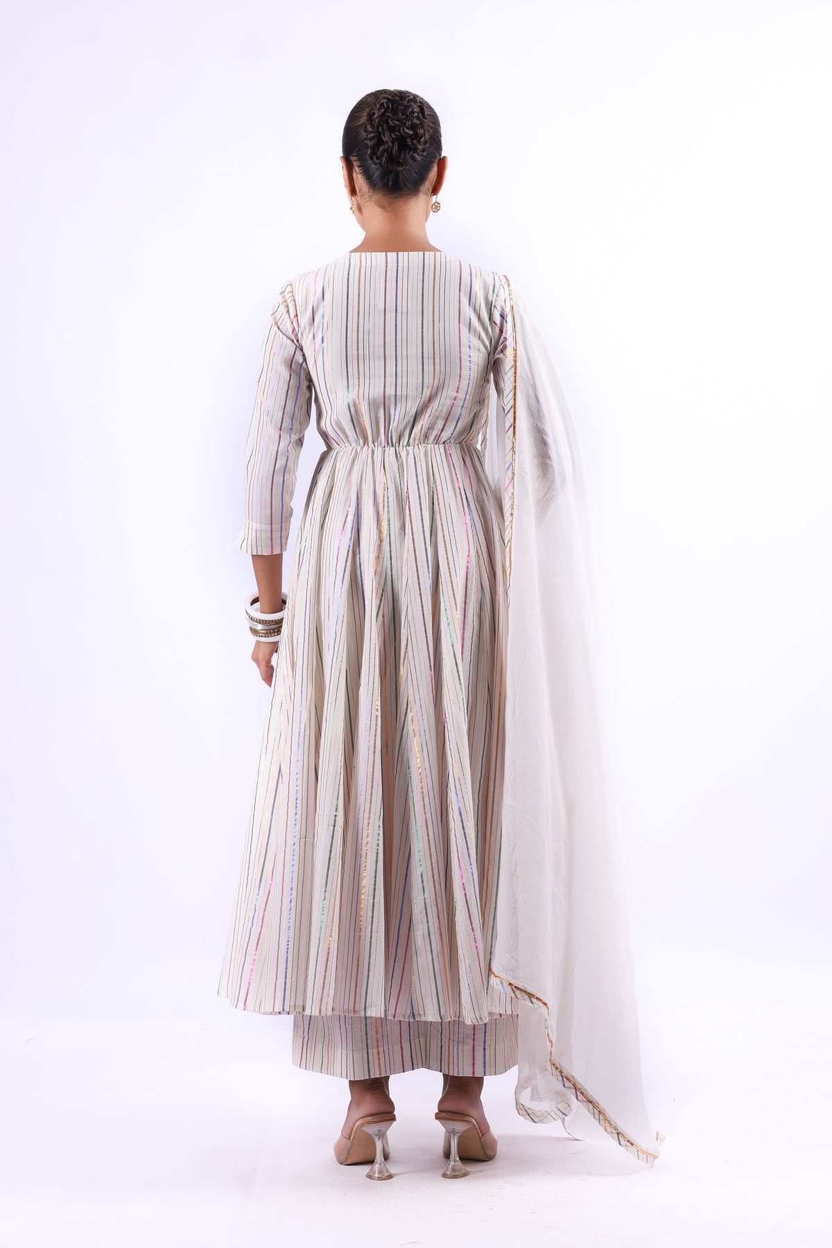 RANGIRA WHITE ANARKALI SET OF 3