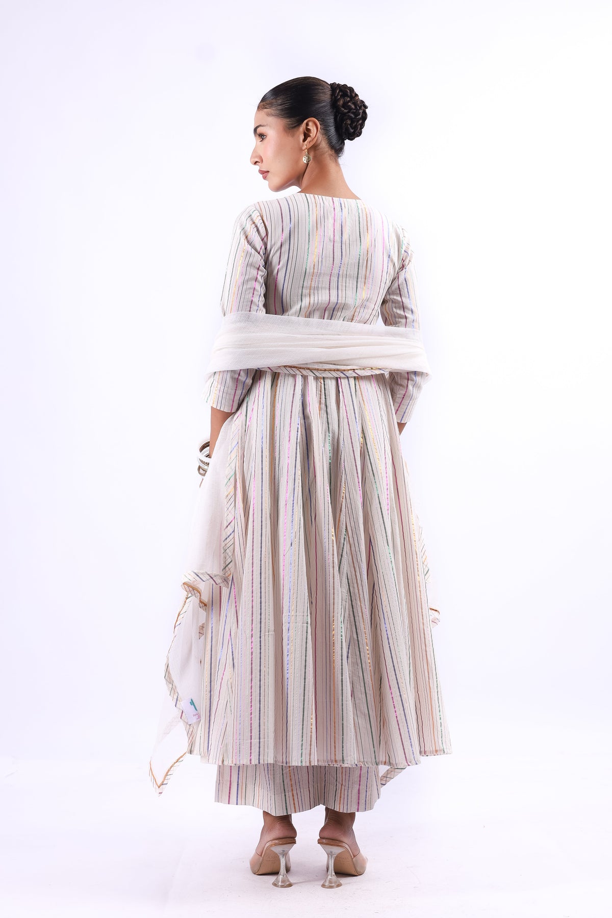 RANGIRA WHITE ANARKALI SET OF 3