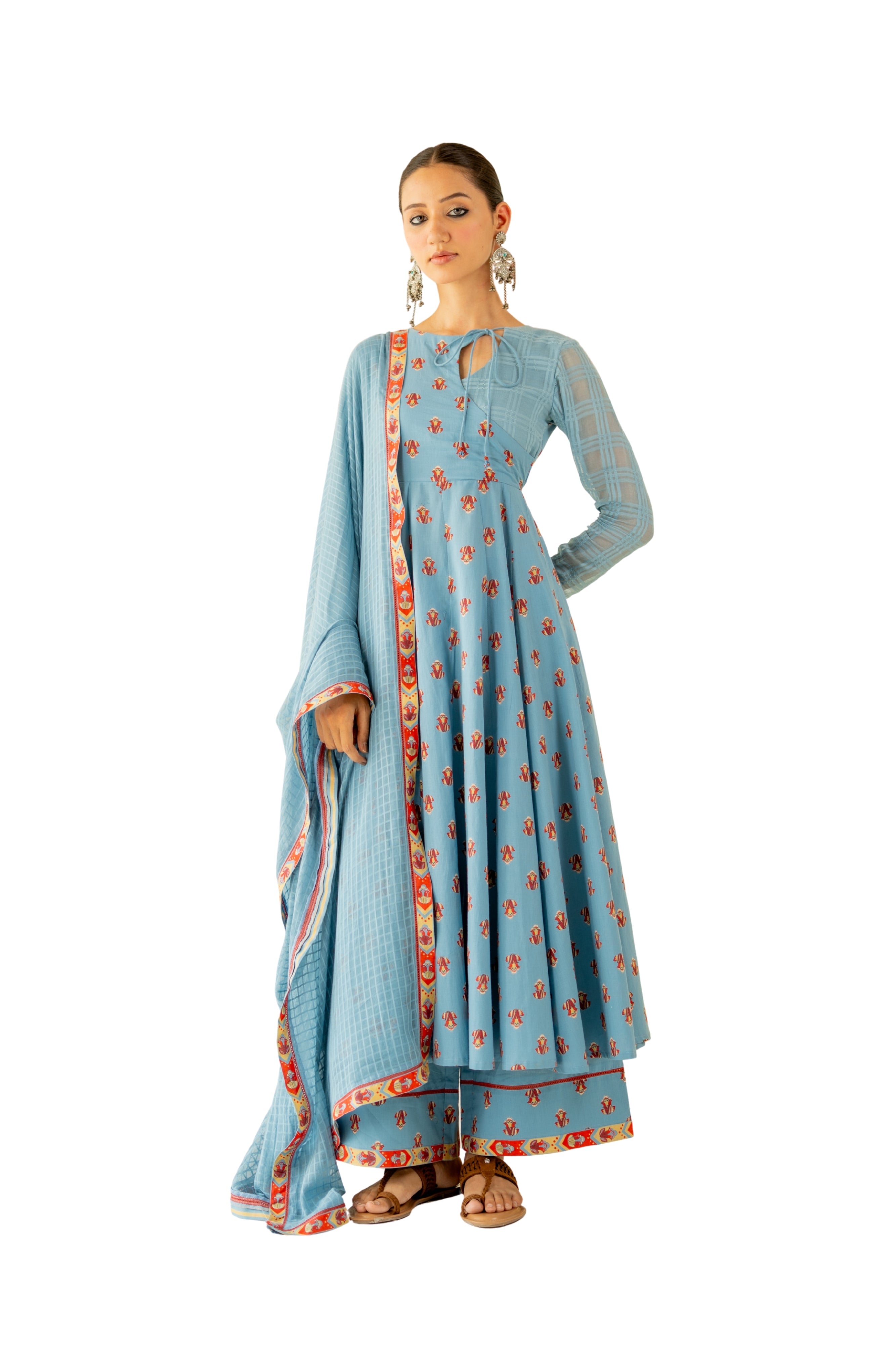 HERITAGE BLUE  MRIDUL ANARKALI SET OF 3 - RTS