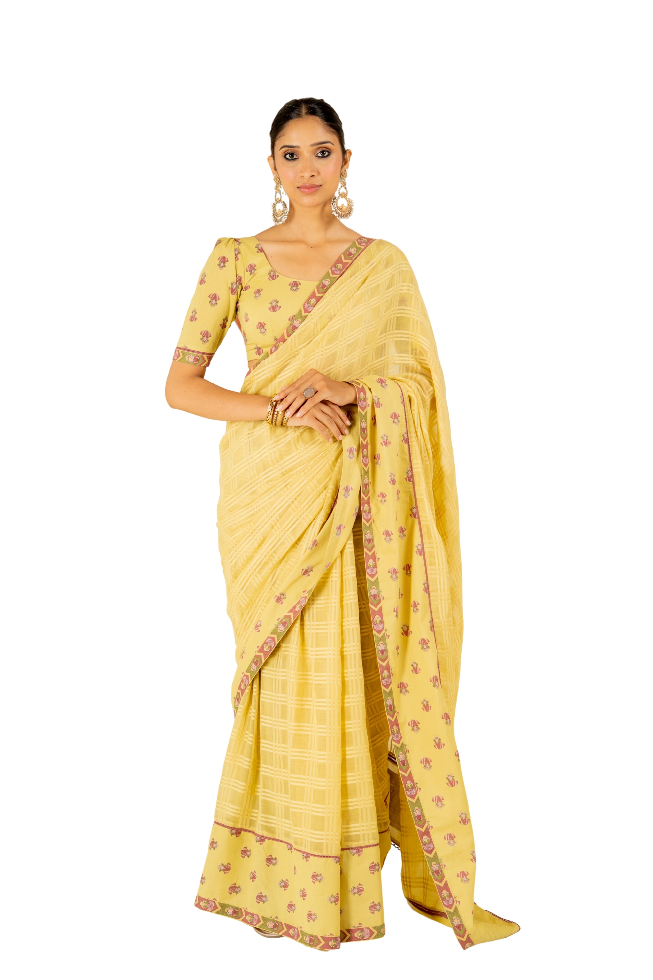 WARM OLIVE VASUNDHARA SAREE WITH UNSTITCHED BLOUSE