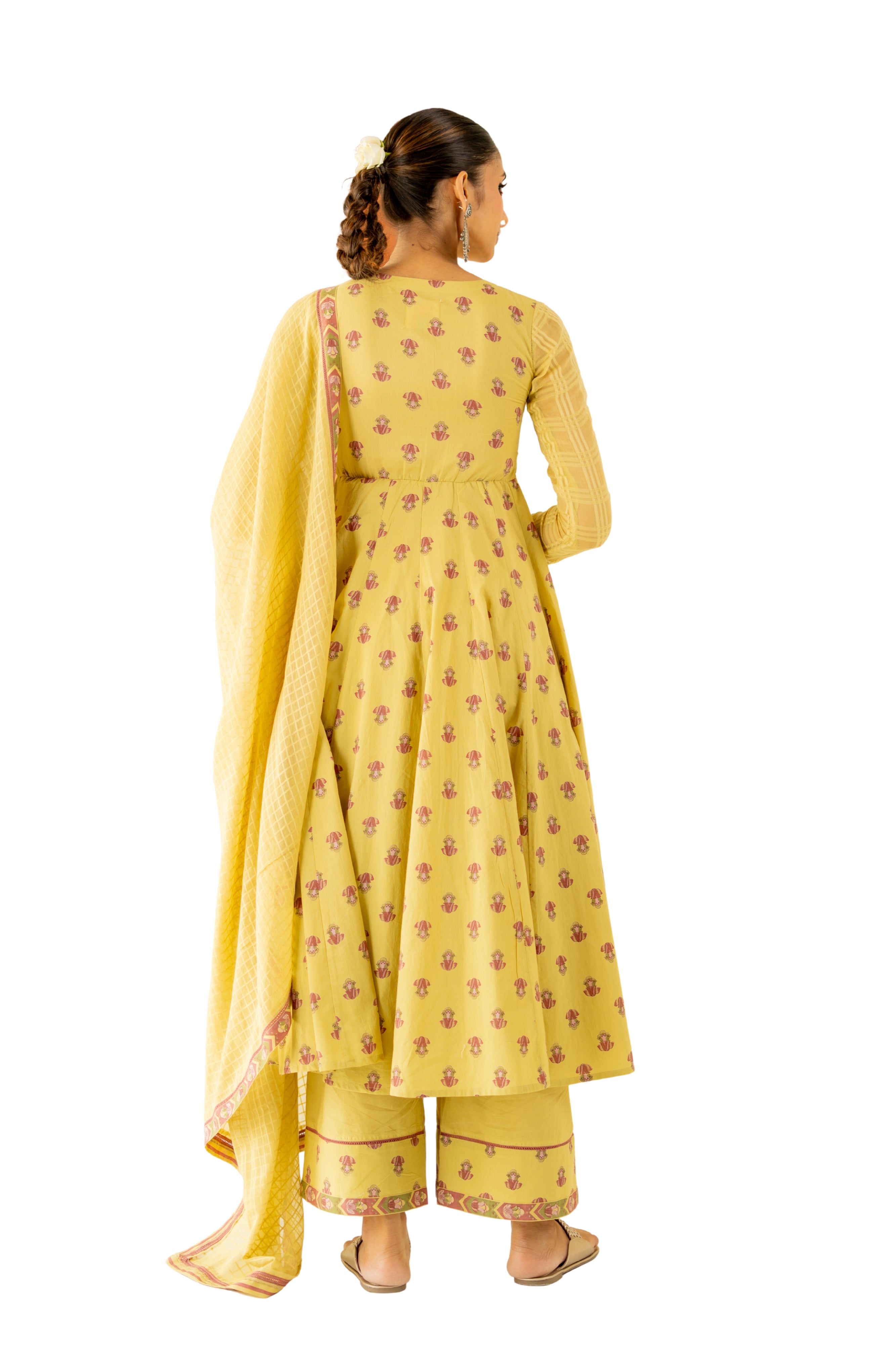 WARM OLIVE MRIDUL ANARKALI SET OF 3 - RTS
