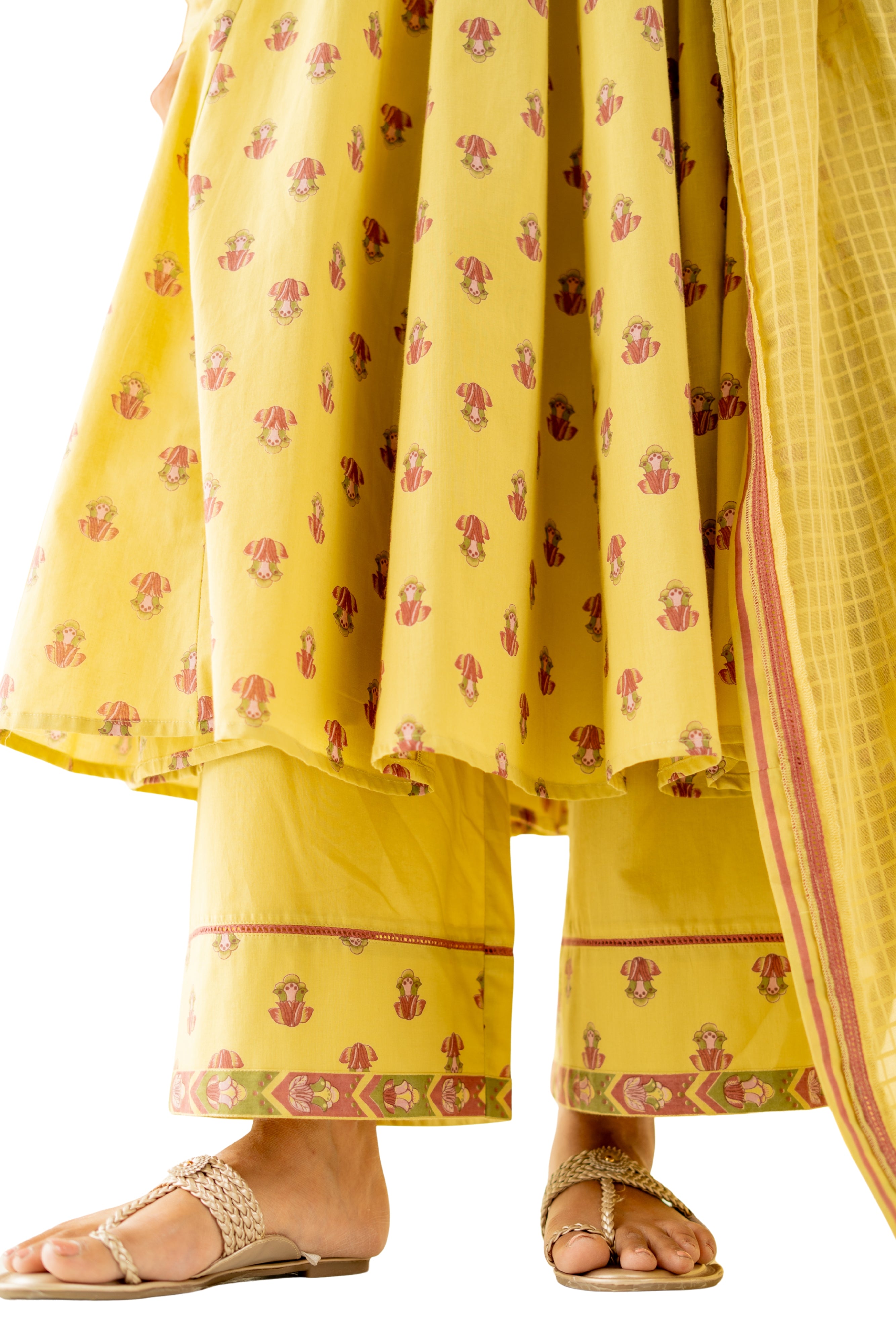 WARM OLIVE MRIDUL ANARKALI SET OF 3 - RTS