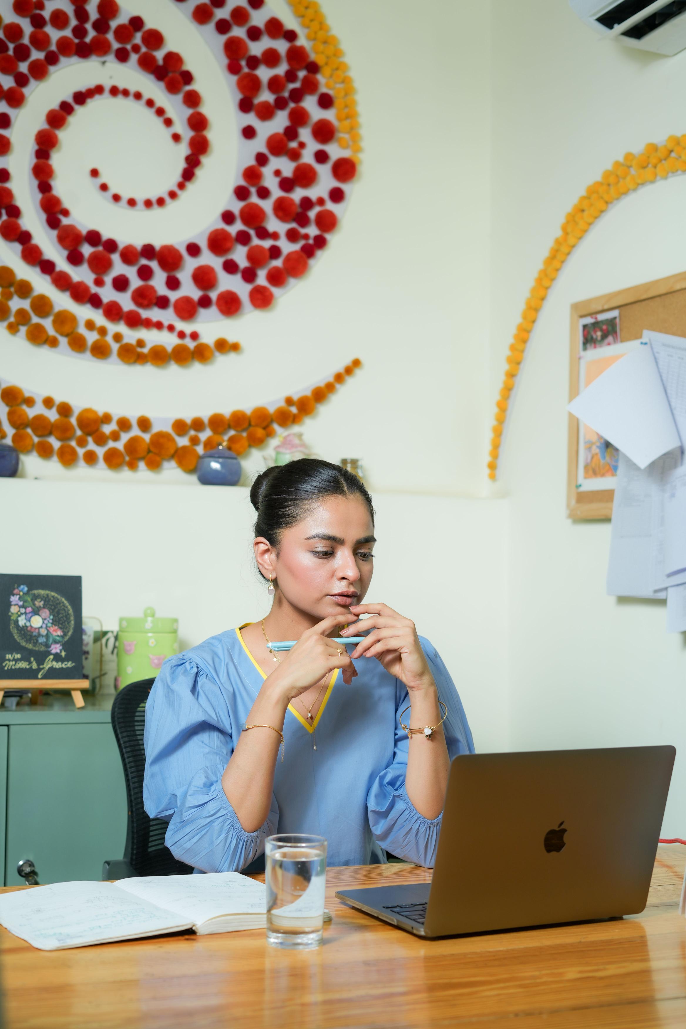 BUBBLEGUM POWDER BLUE  POPLIN PUFF SLEEVES MIDI DRESS