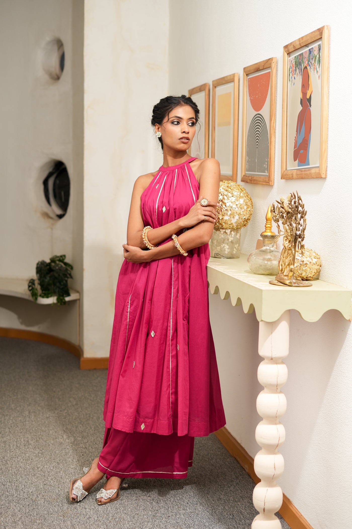 PINK VARNIKA KURTA SET OF 2