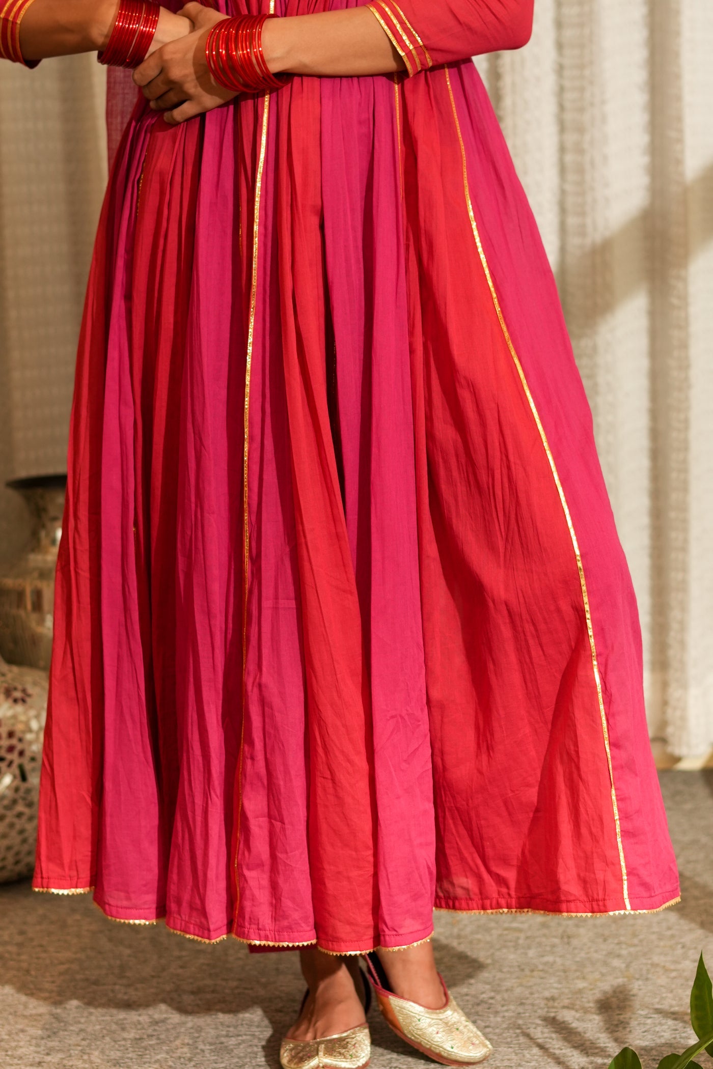 RED & PINK RANGDHARA ANARKALI SET OF 3
