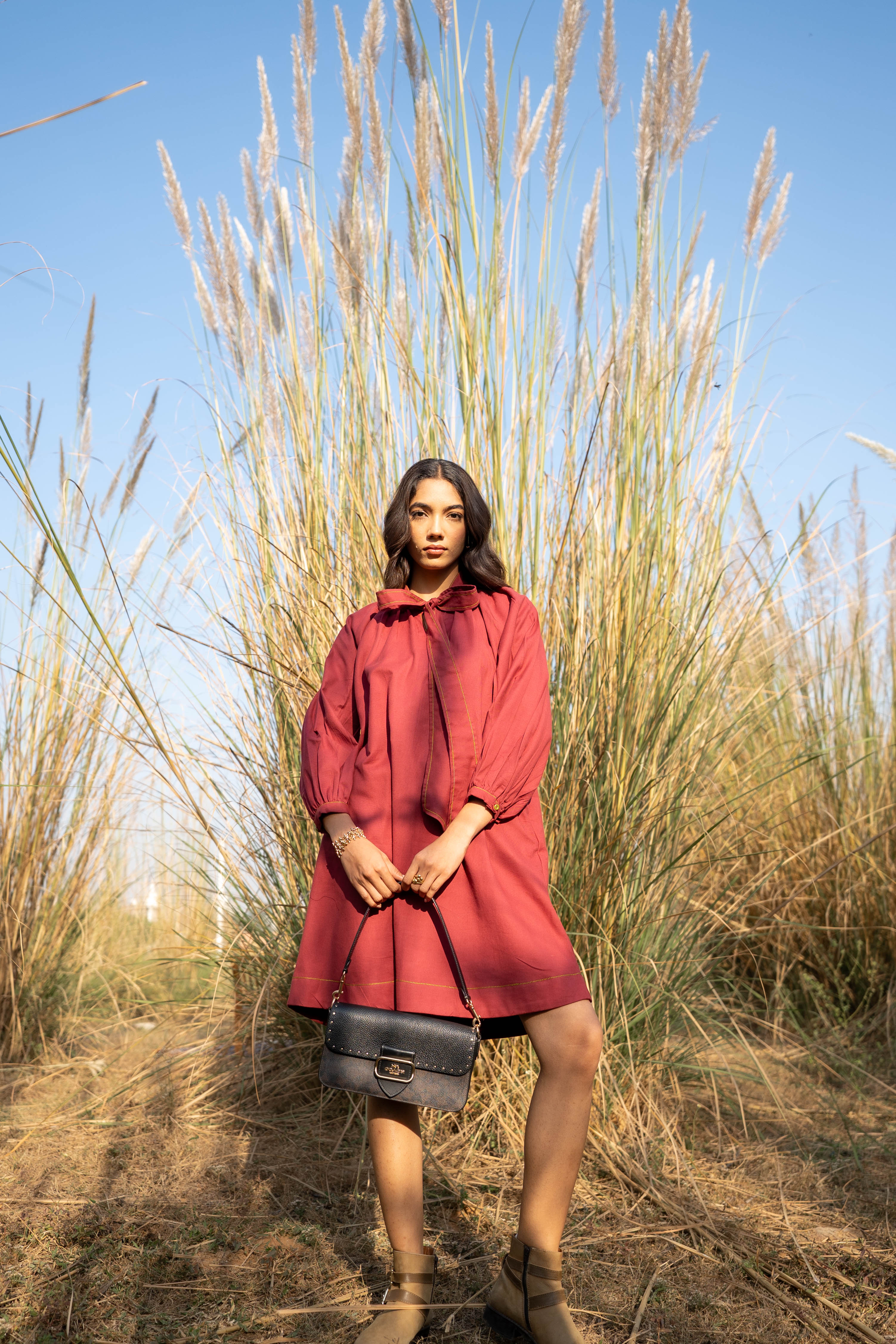 MAROON EIRA DRESS