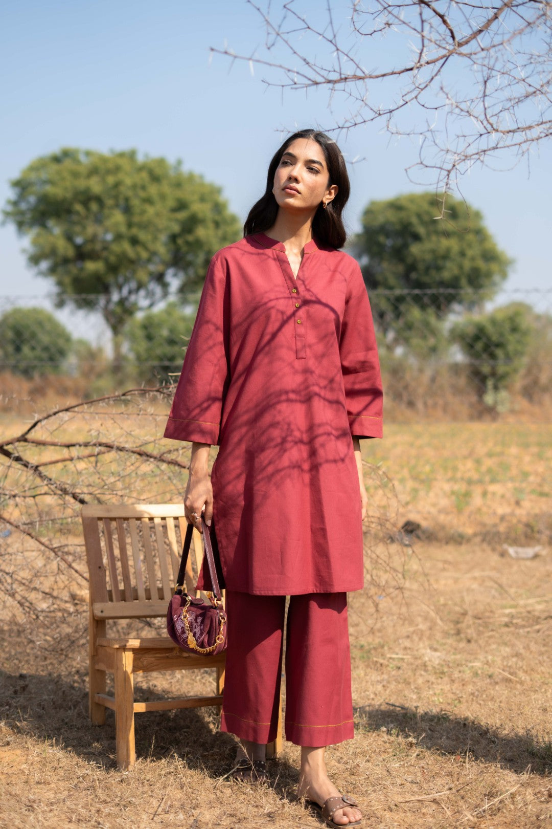 MAROON KYRO KURTA SET OF 2