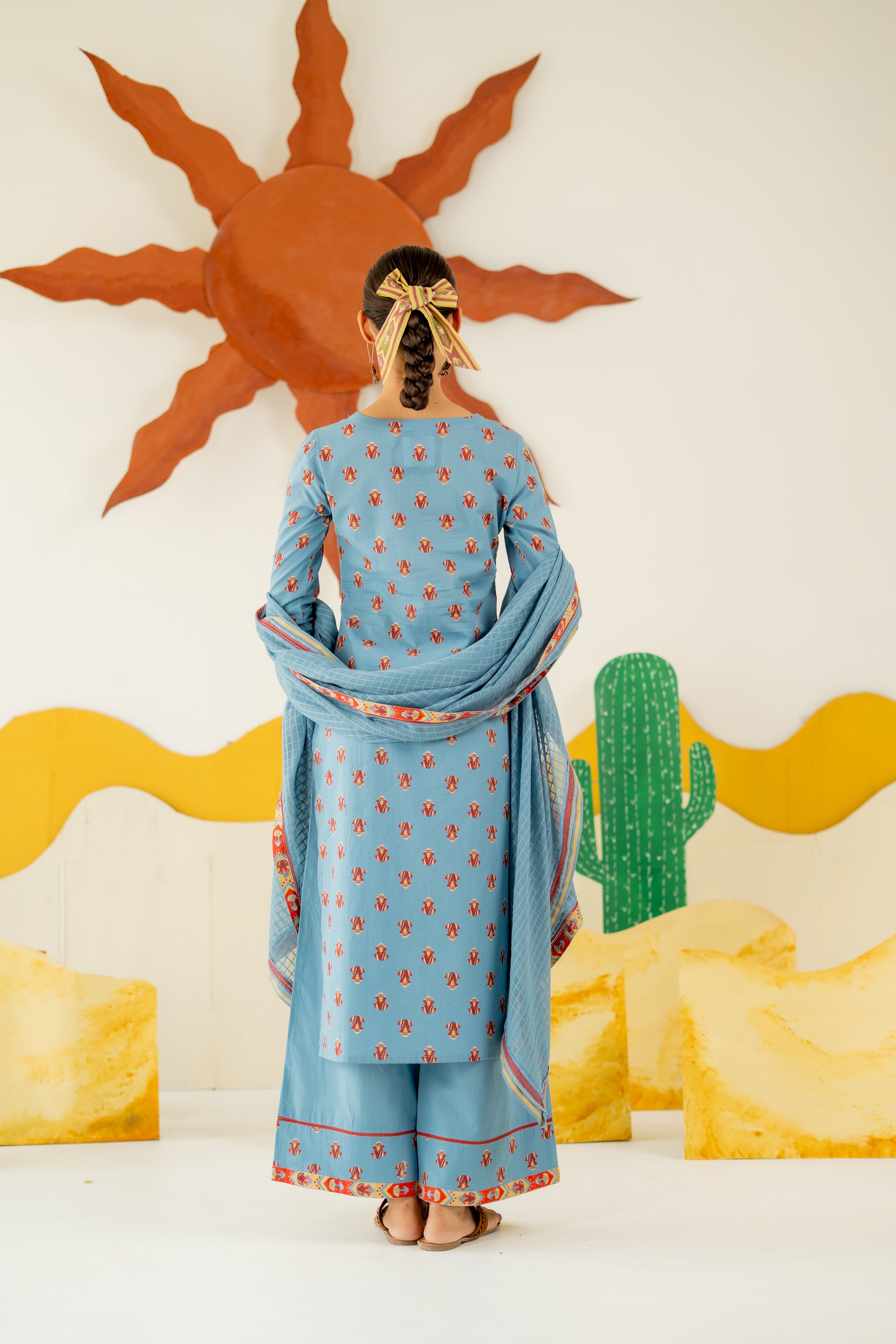HERITAGE BLUE MRITTIKA KURTA SET OF 3
