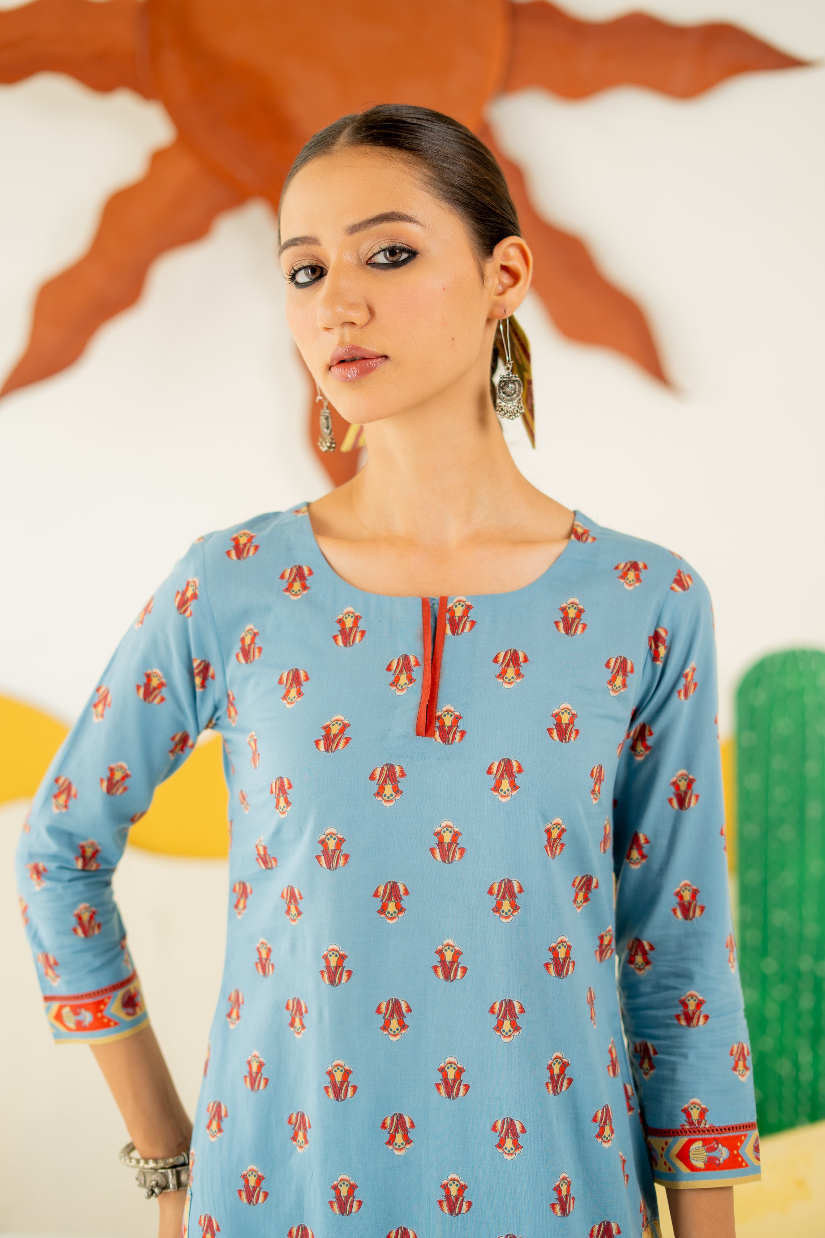 HERITAGE BLUE MRITTIKA KURTA SET OF 3