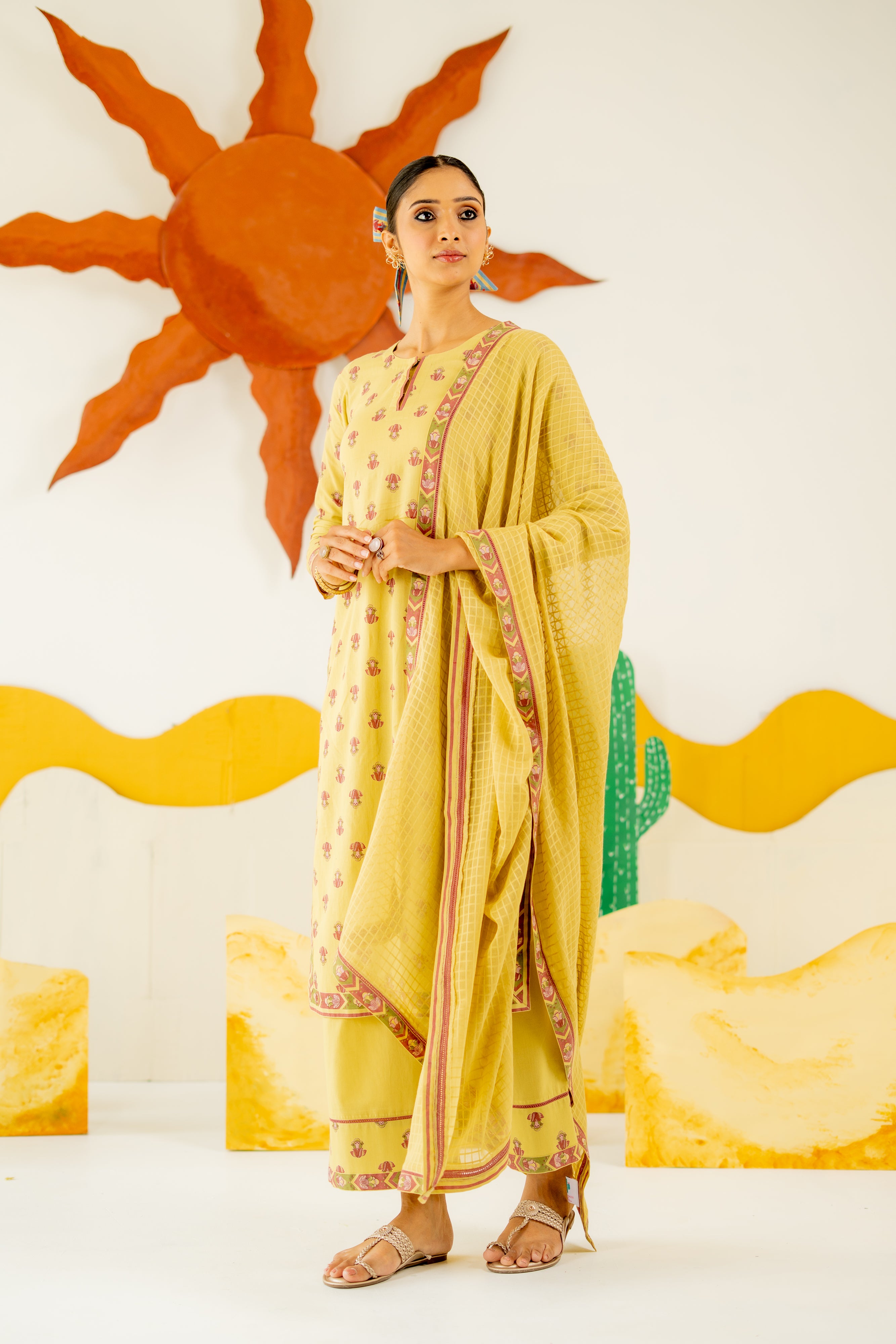 WARM OLIVE MRITTIKA KURTA SET OF 3