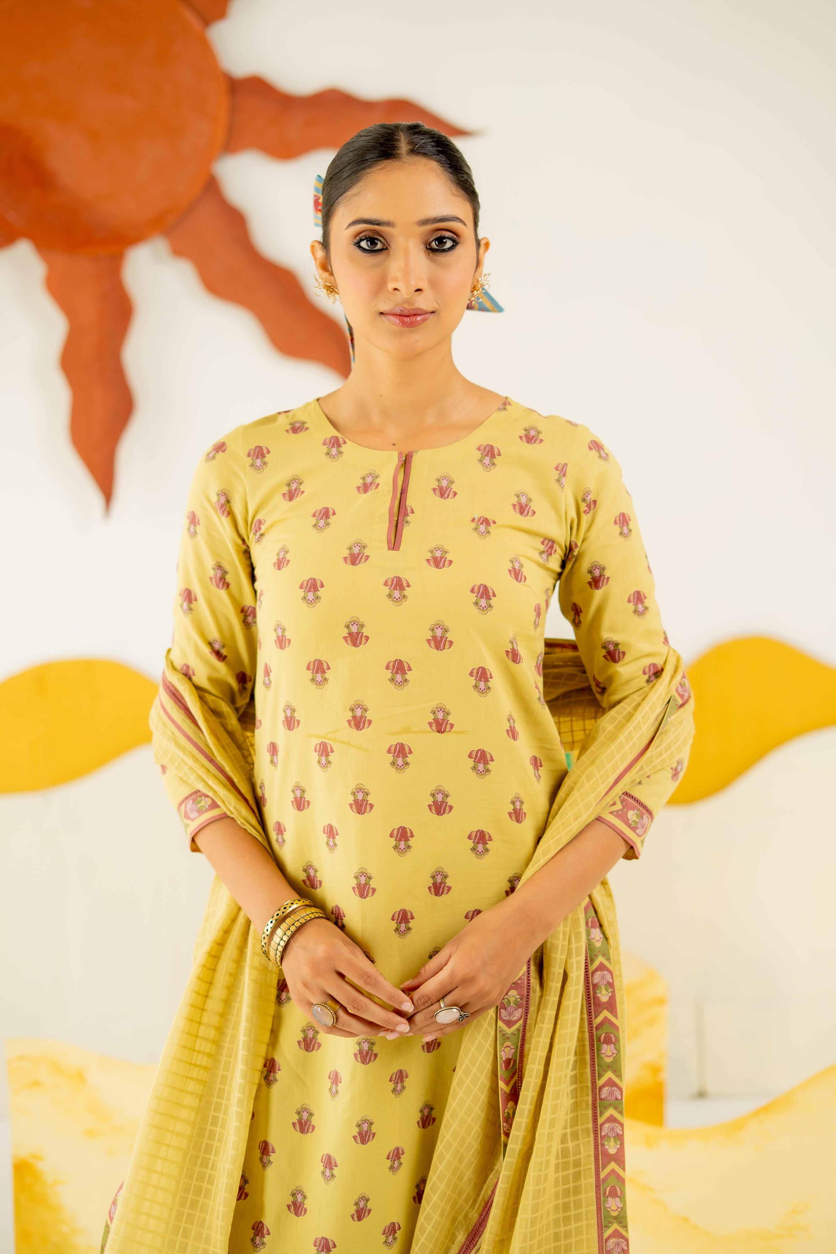 WARM OLIVE MRITTIKA KURTA SET OF 3