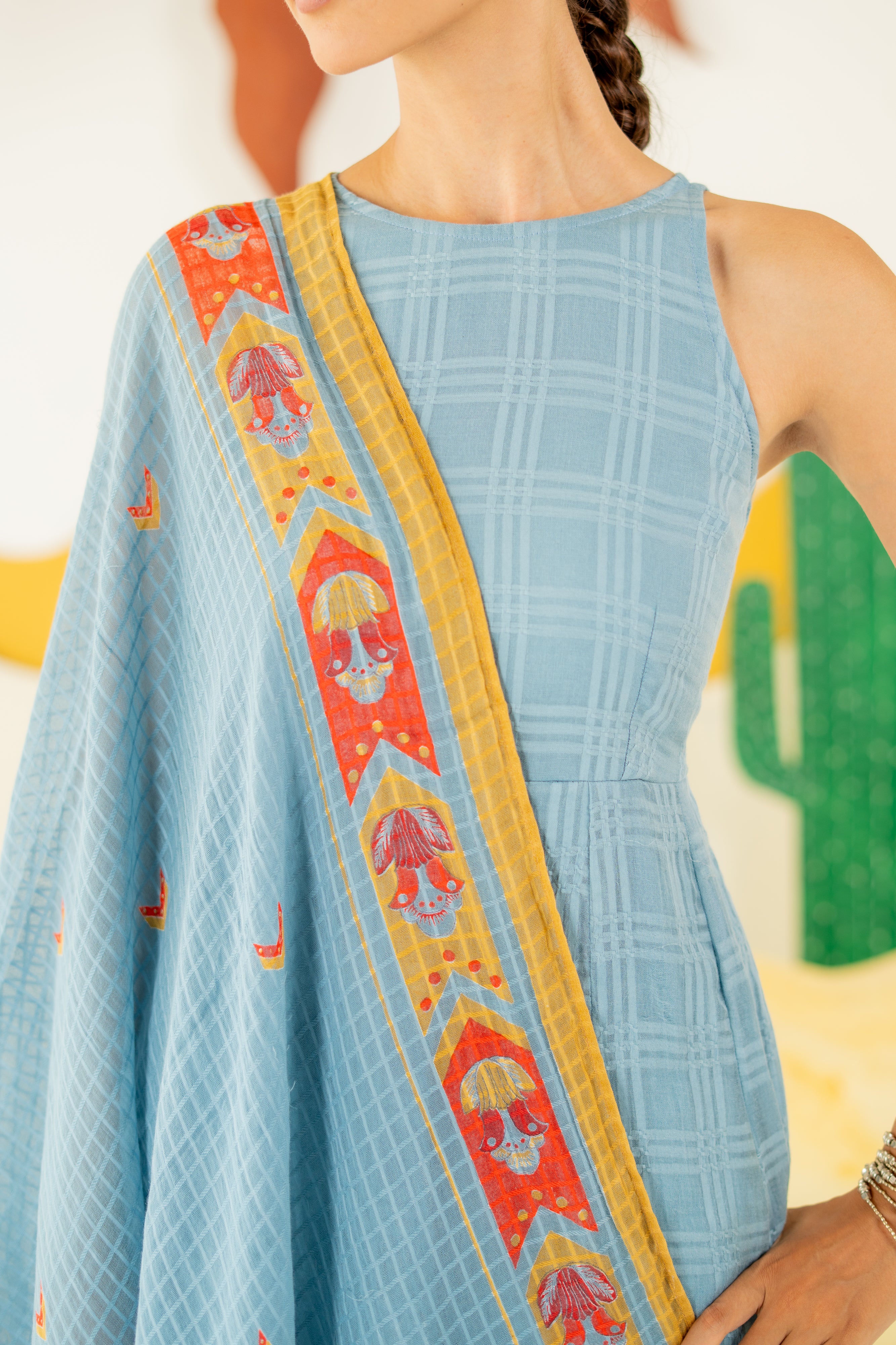 HERITAGE BLUE  MRINALINI ANARKALI SET OF 3