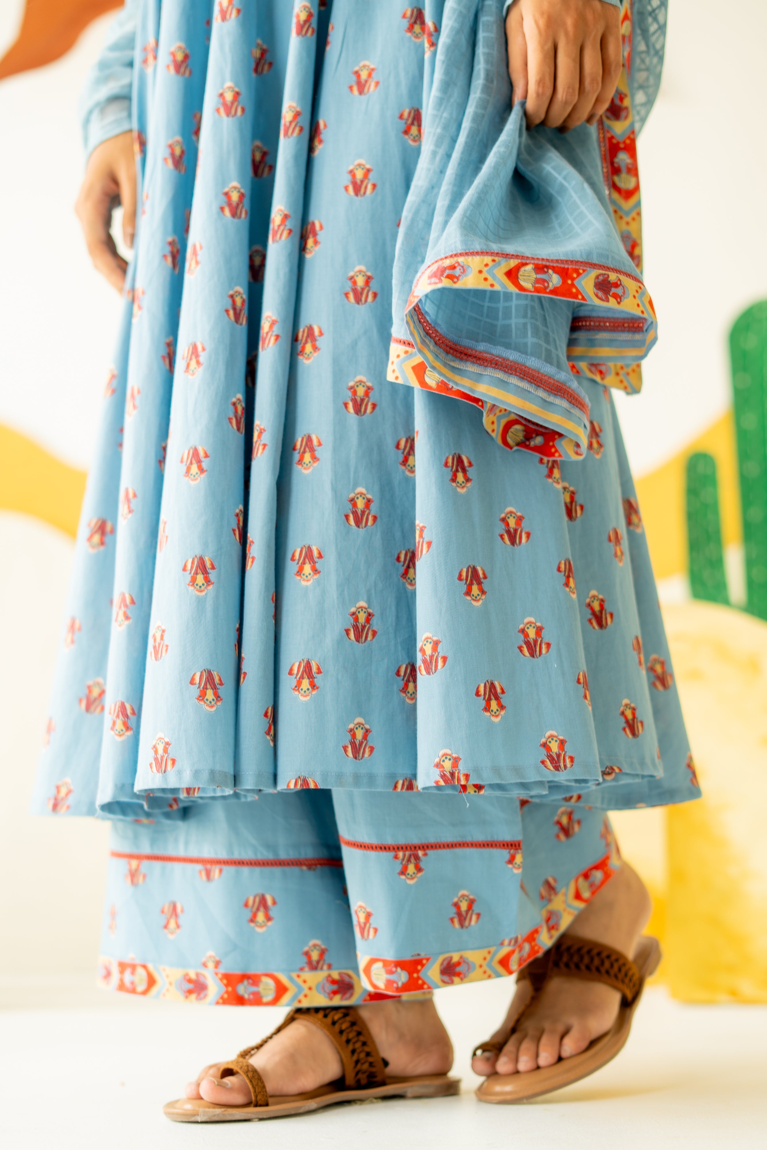 HERITAGE BLUE  MRIDUL ANARKALI SET OF 3 - RTS