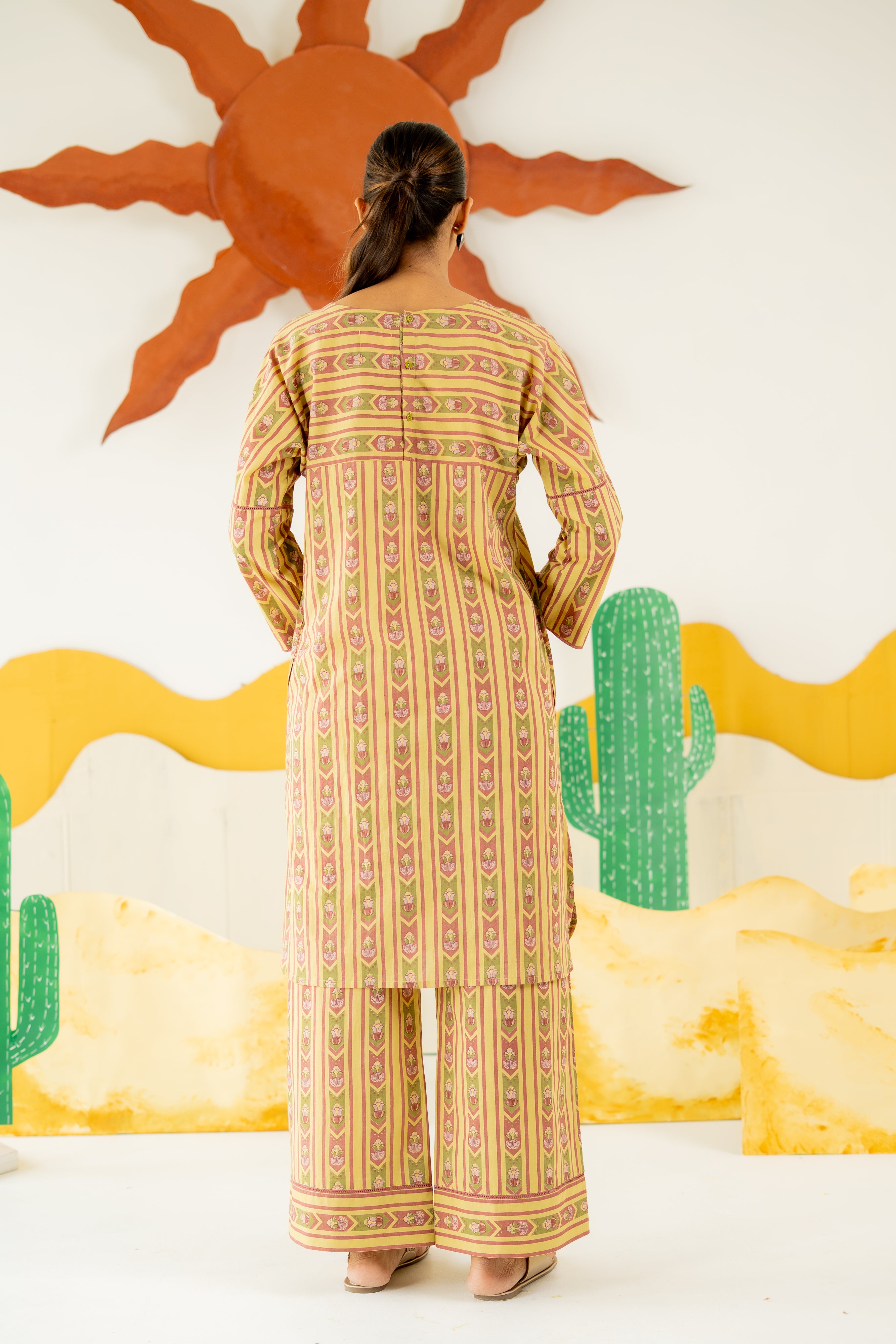 WARM OLIVE NAZAKAT CO-ORD SET OF 2