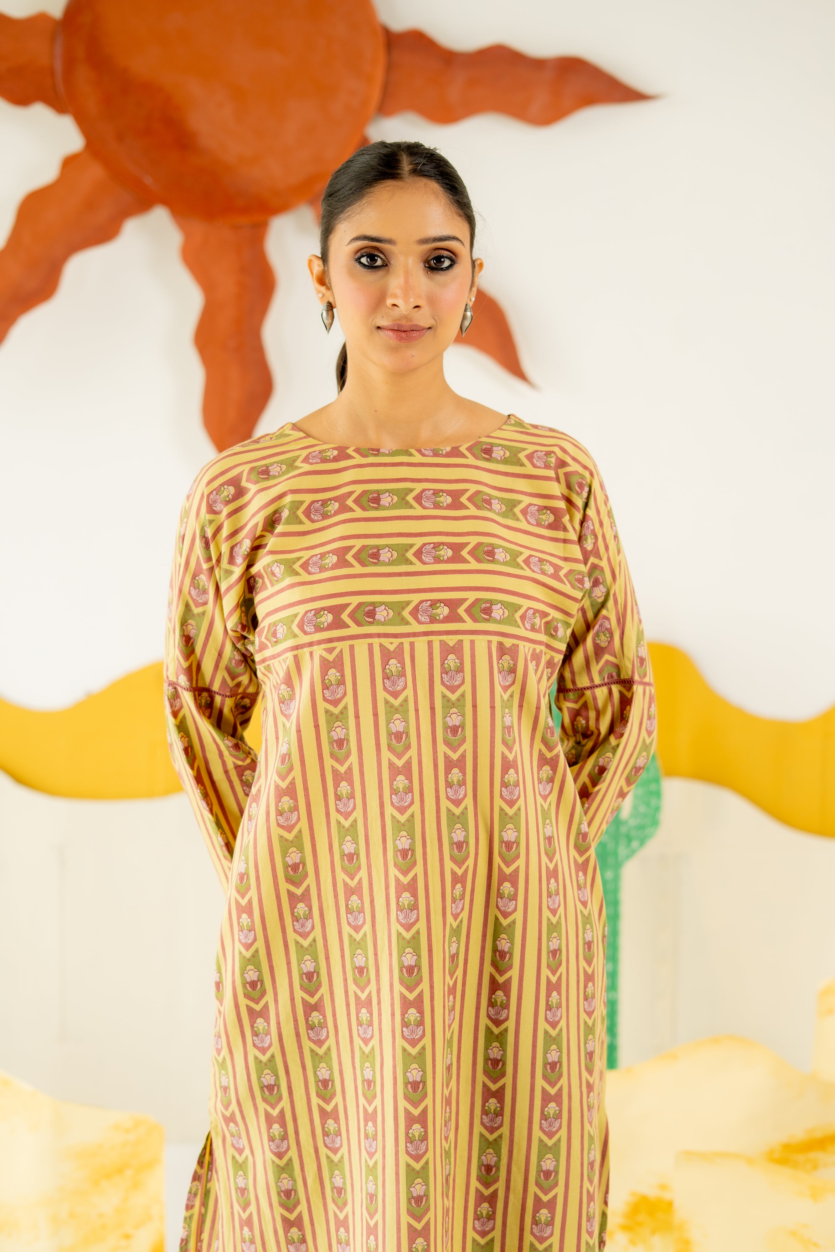 WARM OLIVE NAZAKAT CO-ORD SET OF 2