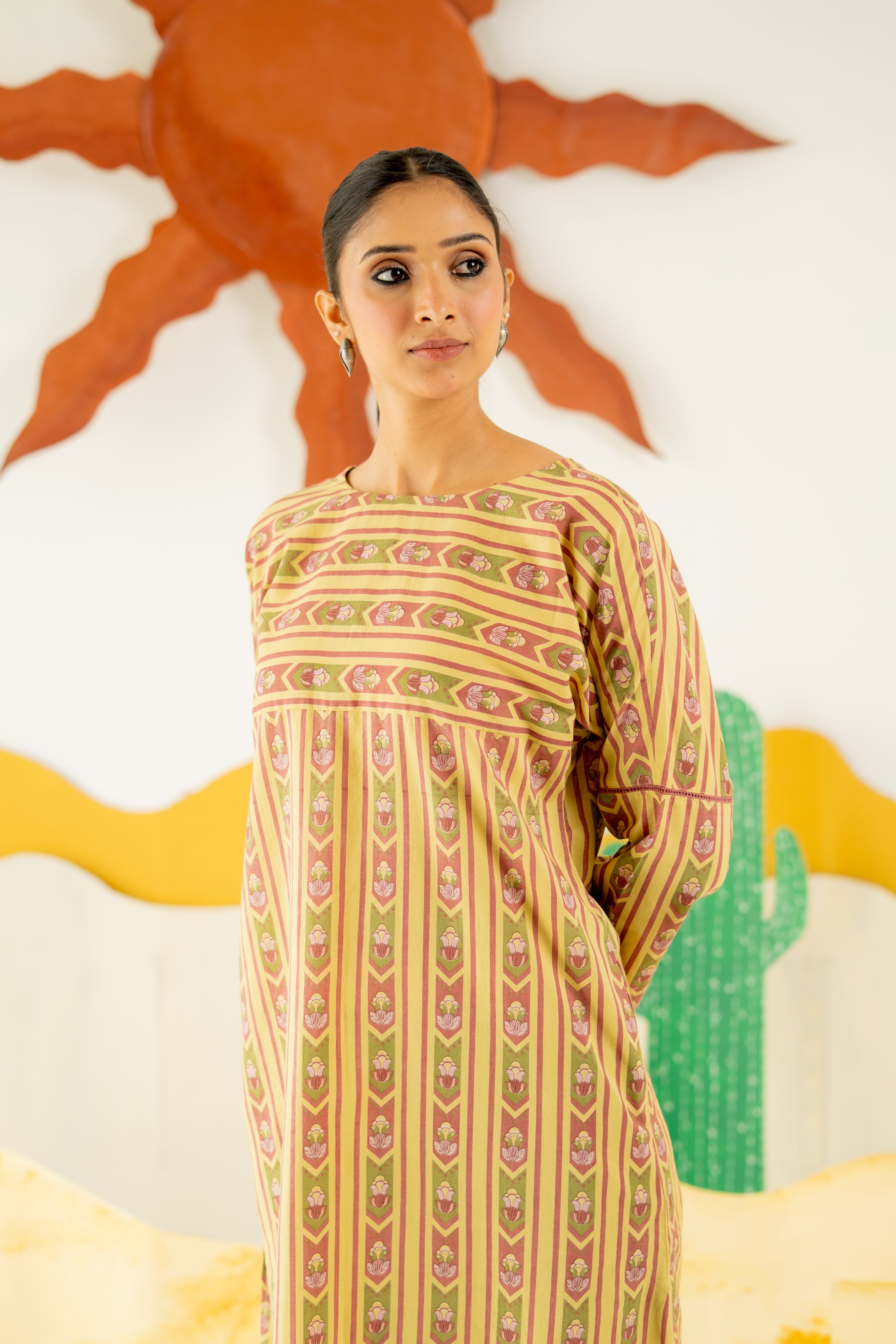 WARM OLIVE NAZAKAT CO-ORD SET OF 2