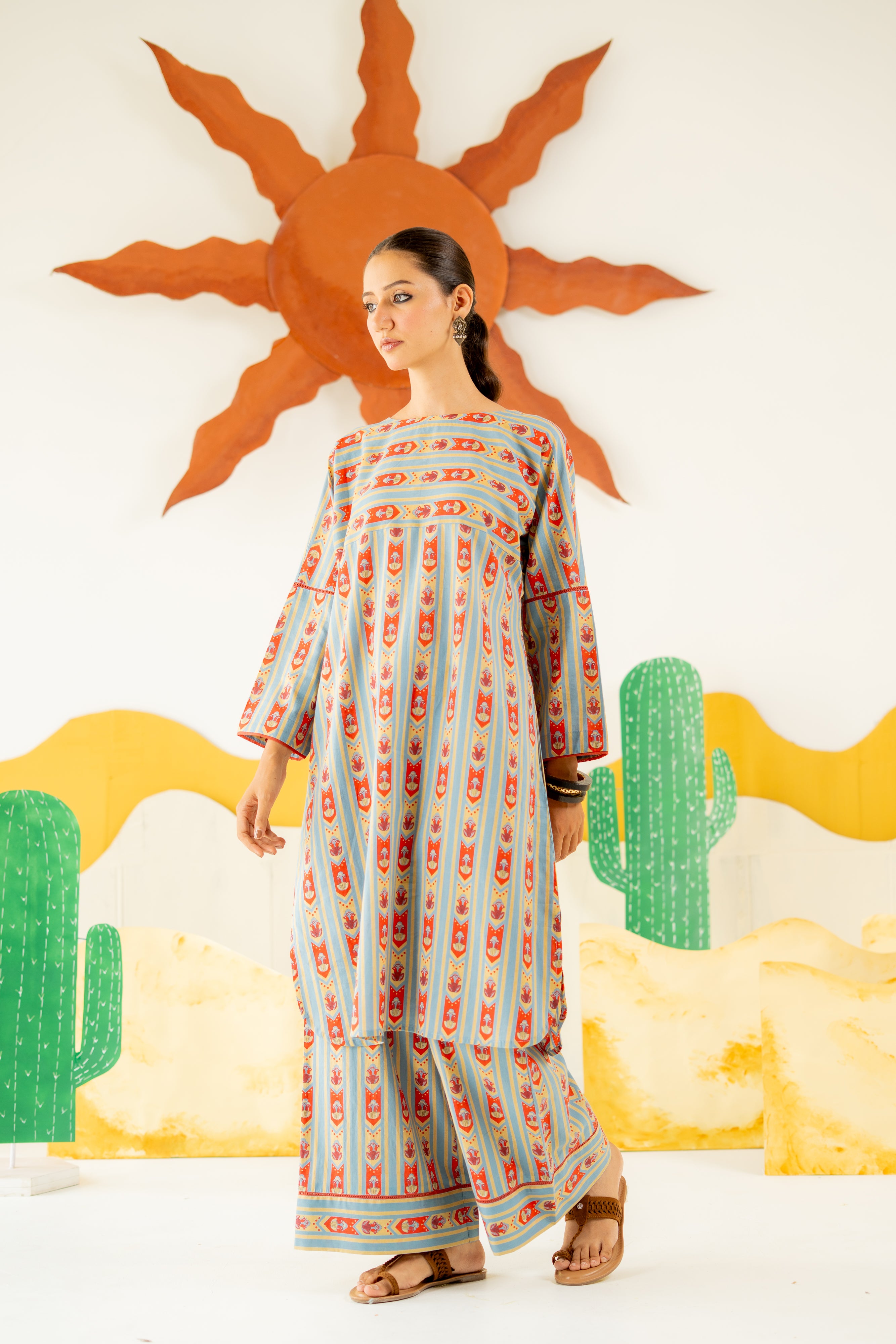 HERITAGE BLUE NAZAKAT CO-ORD SET OF 2