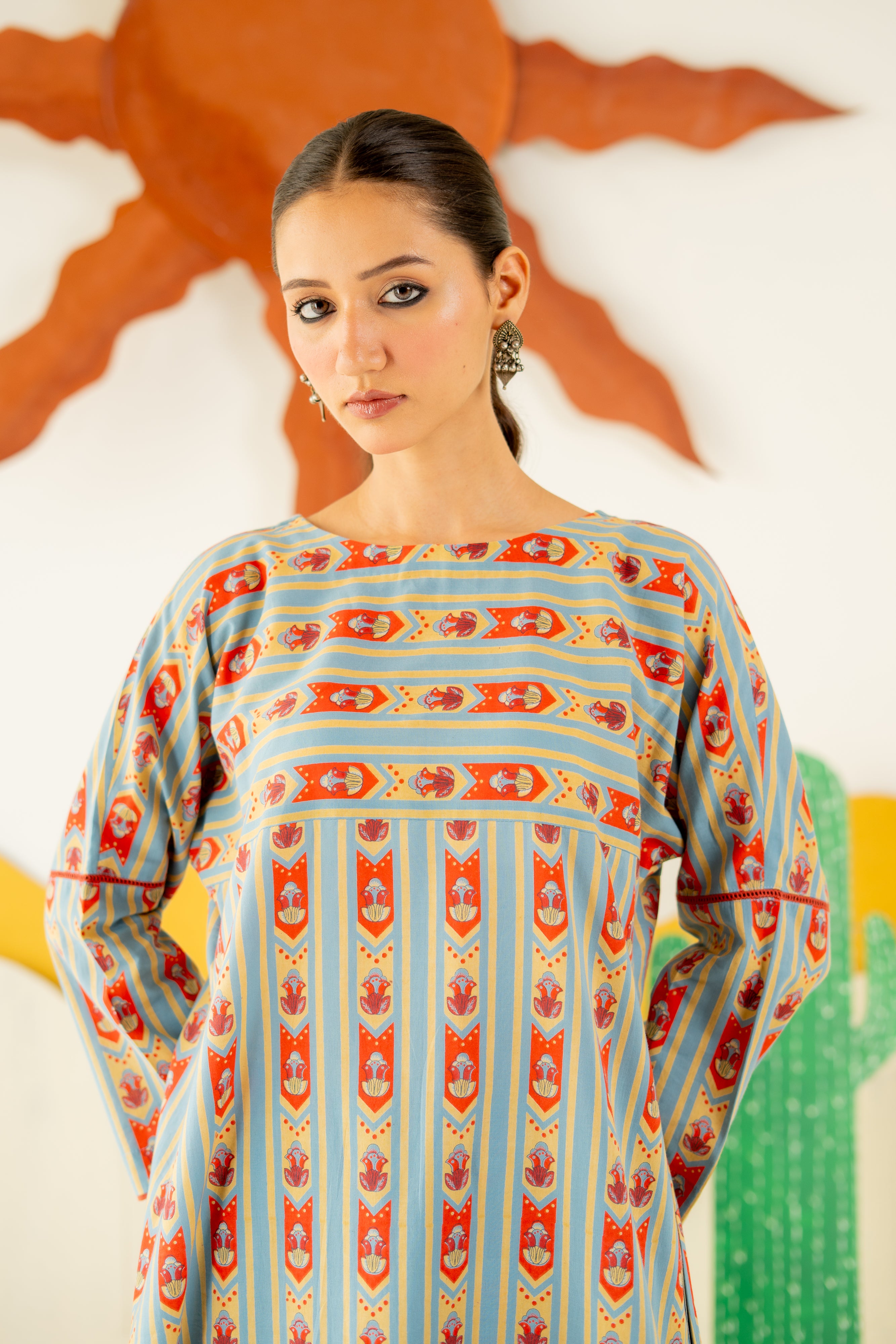 HERITAGE BLUE NAZAKAT CO-ORD SET OF 2