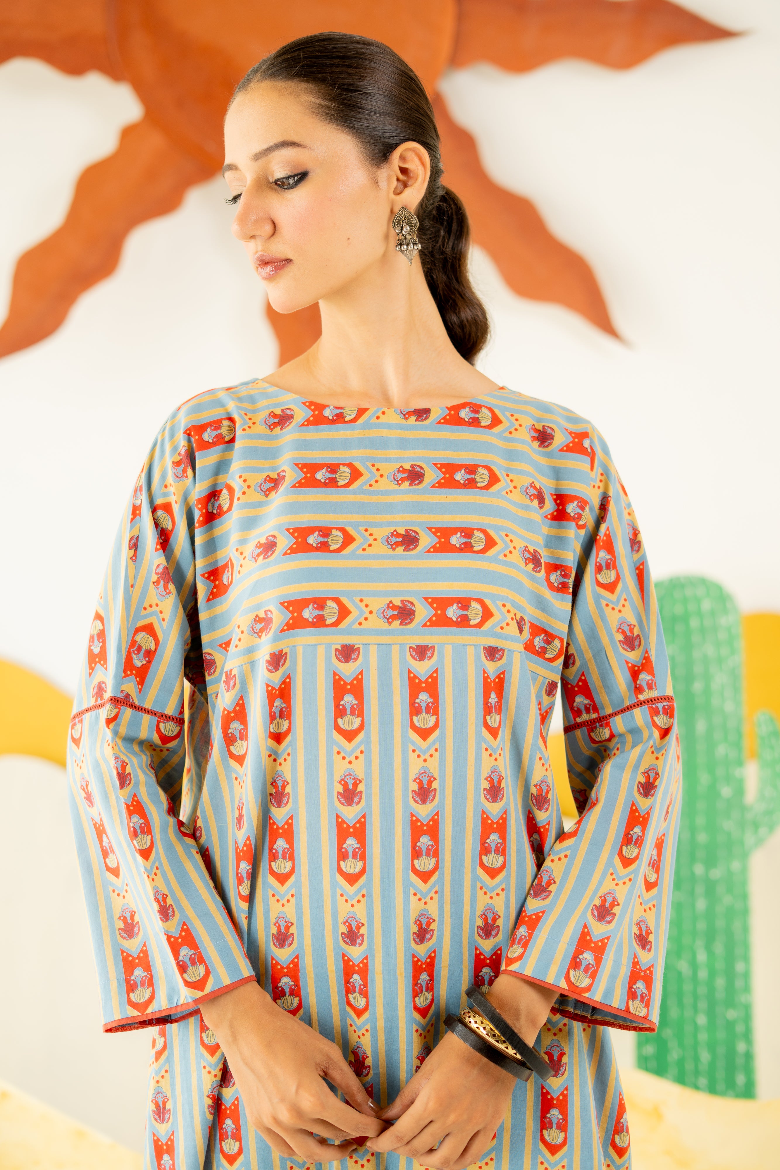 HERITAGE BLUE NAZAKAT CO-ORD SET OF 2