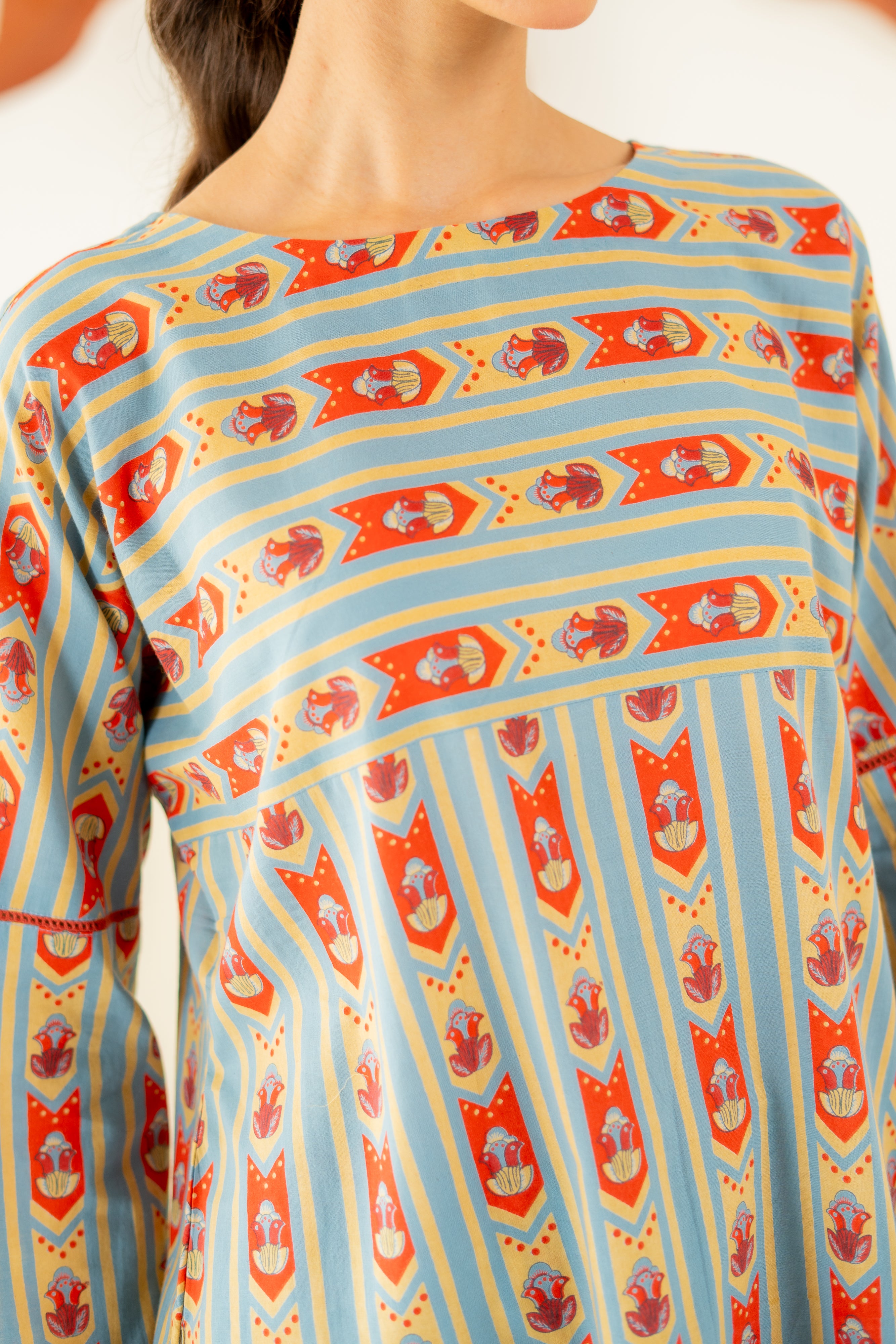 HERITAGE BLUE NAZAKAT CO-ORD SET OF 2