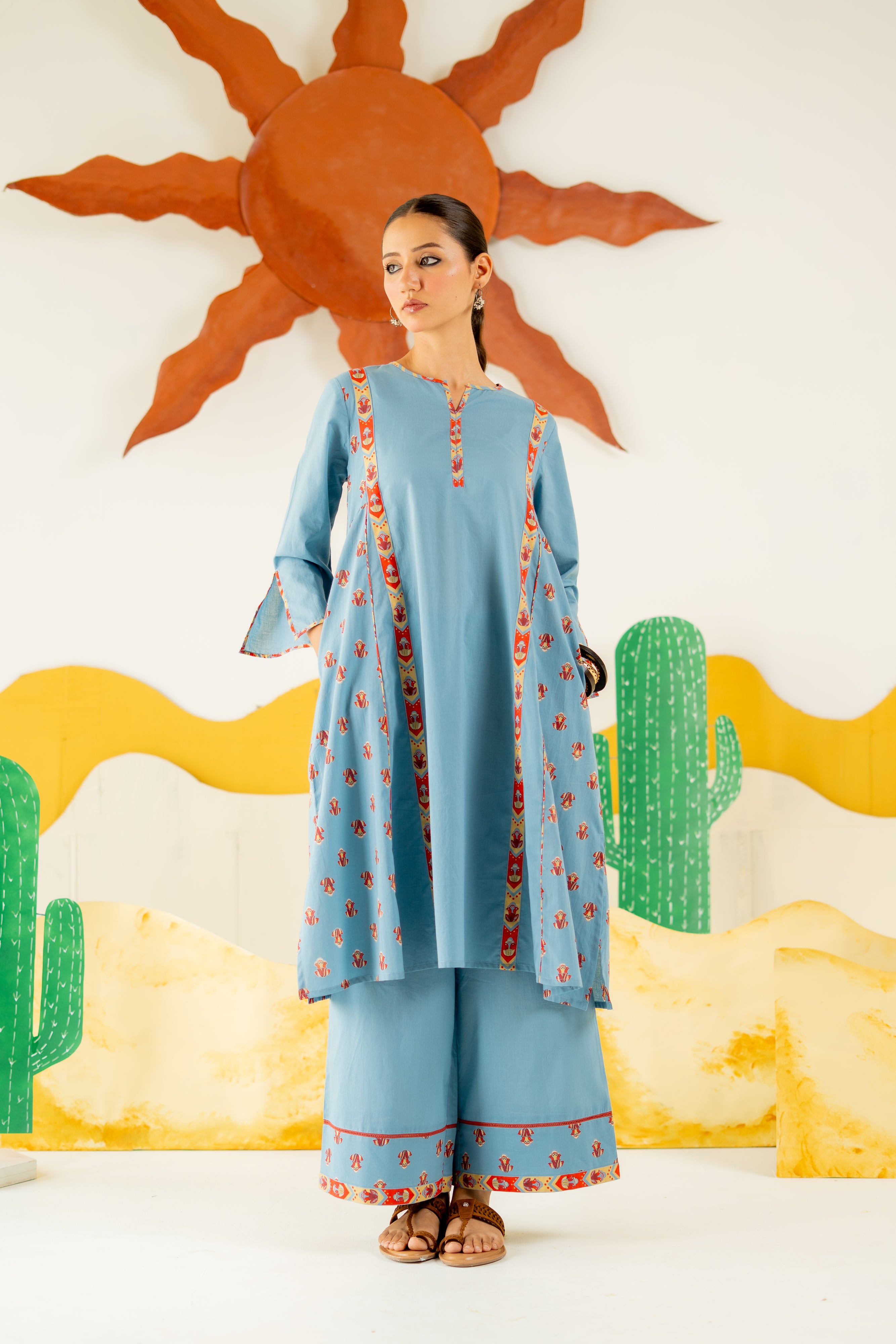 HERITAGE BLUE VARSHA CO-ORD SET OF 2