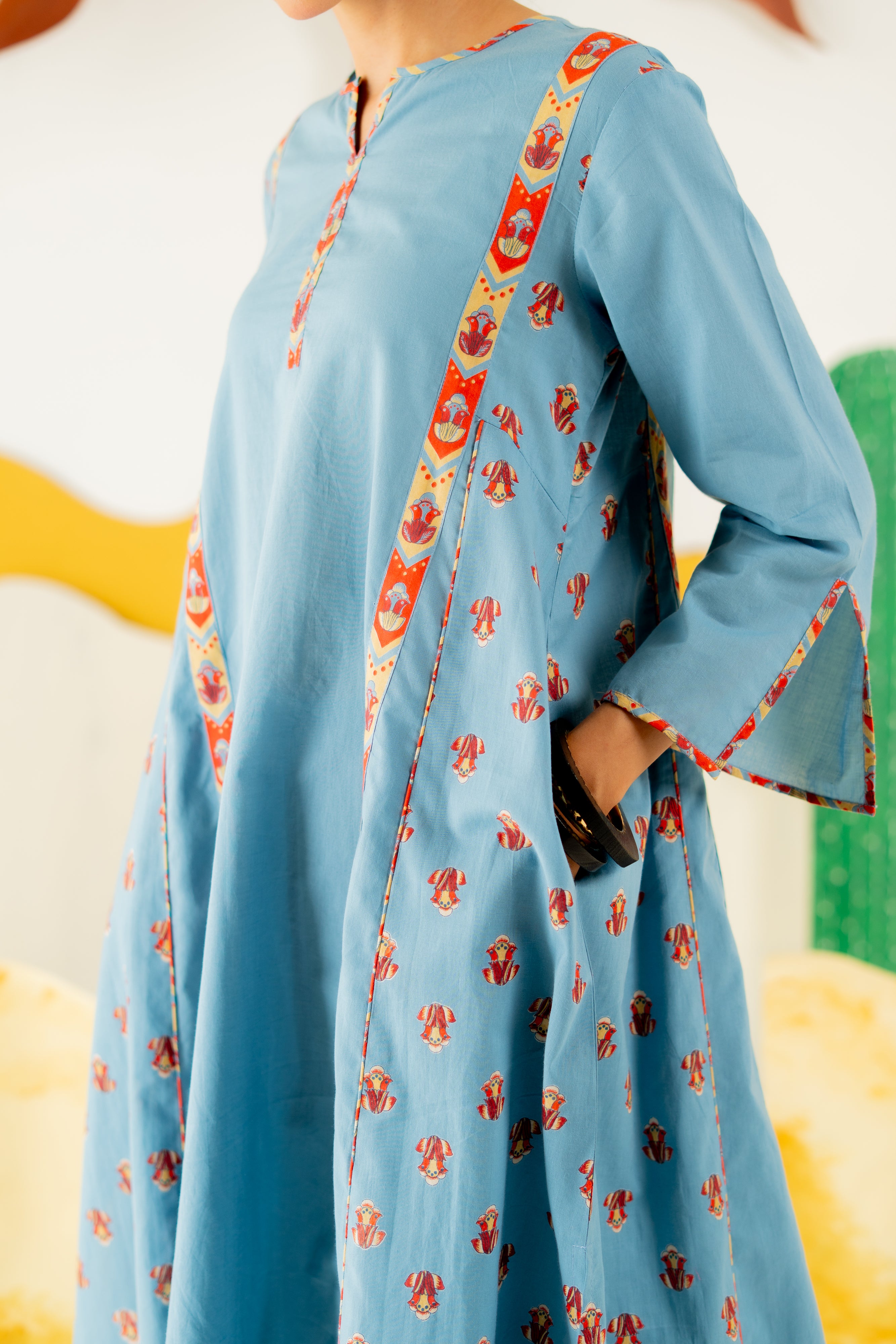 HERITAGE BLUE VARSHA CO-ORD SET OF 2