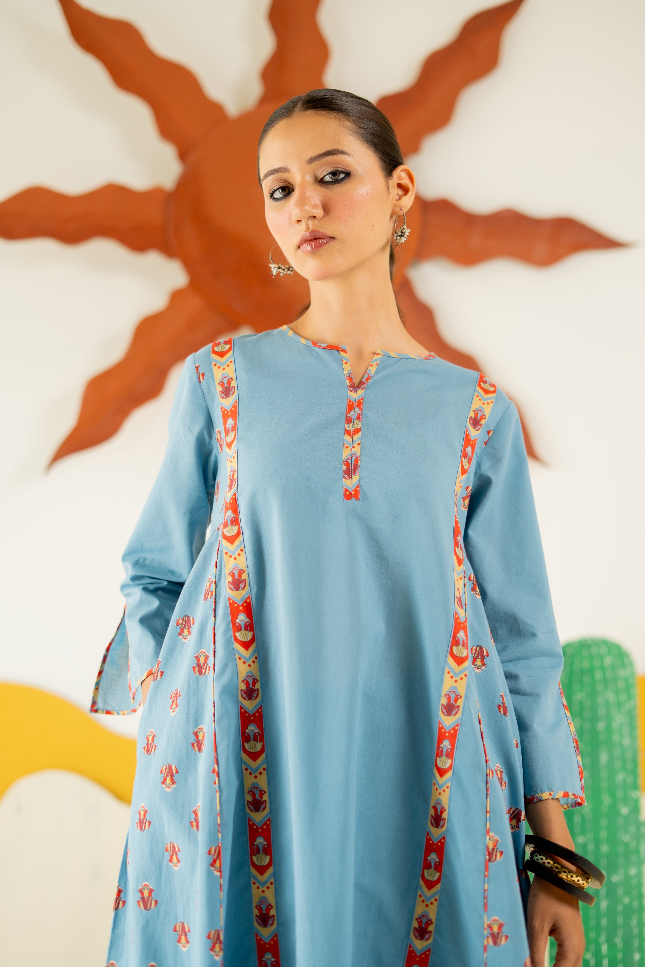 HERITAGE BLUE VARSHA CO-ORD SET OF 2